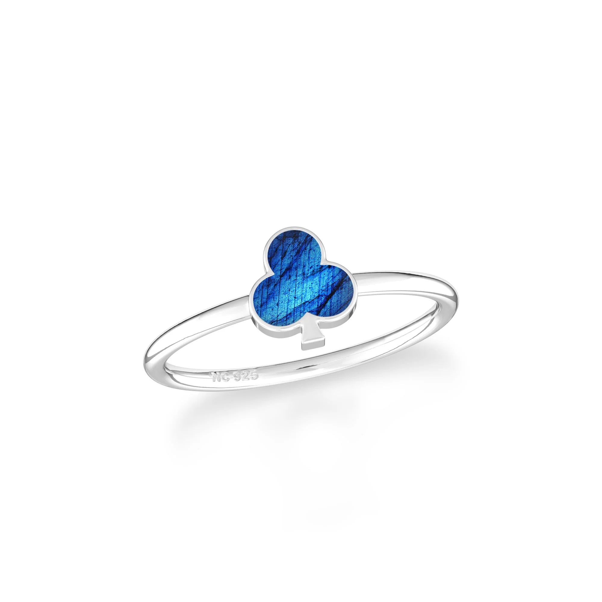 labradorite stackable bezel-set ring