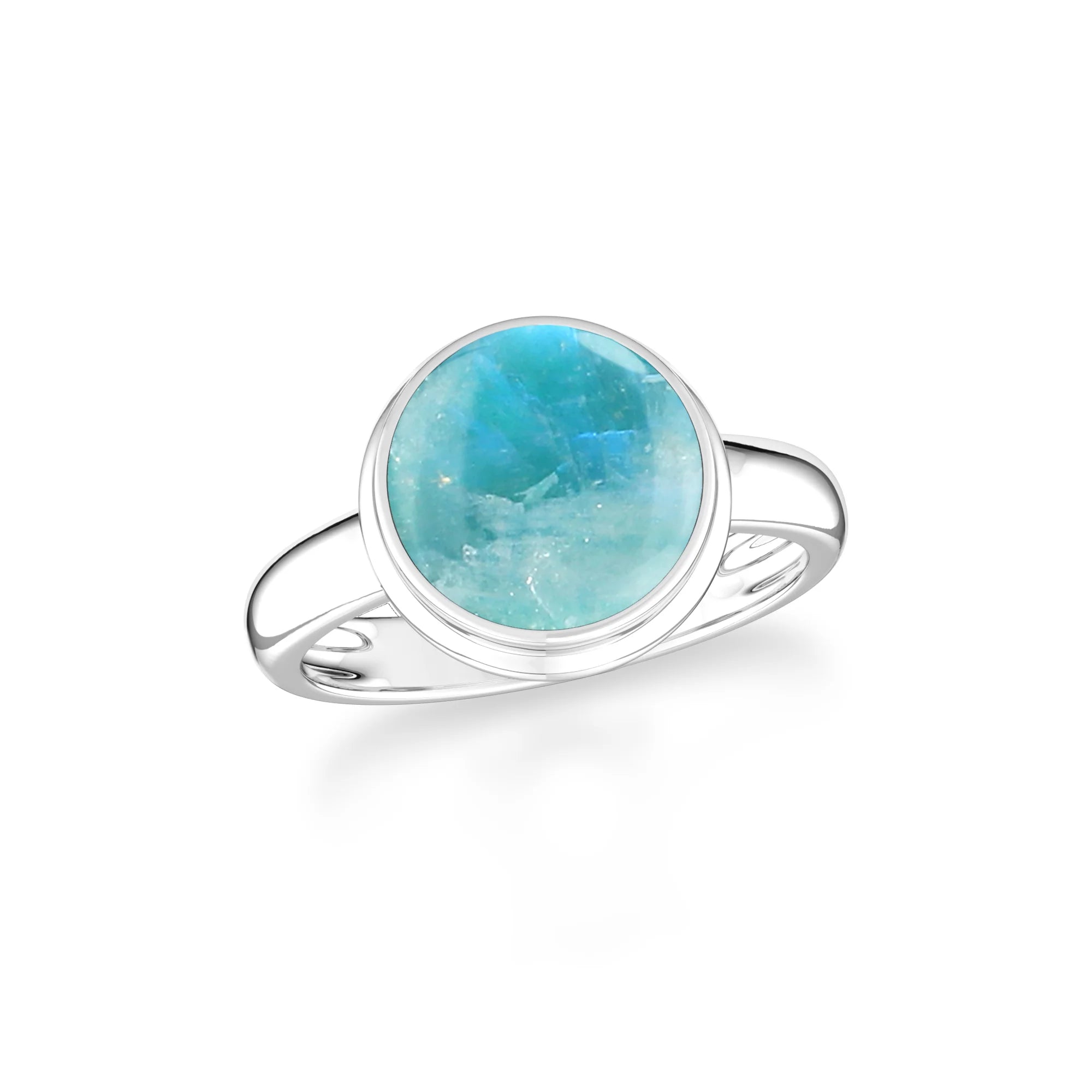 green-moonstone bezel-set ring