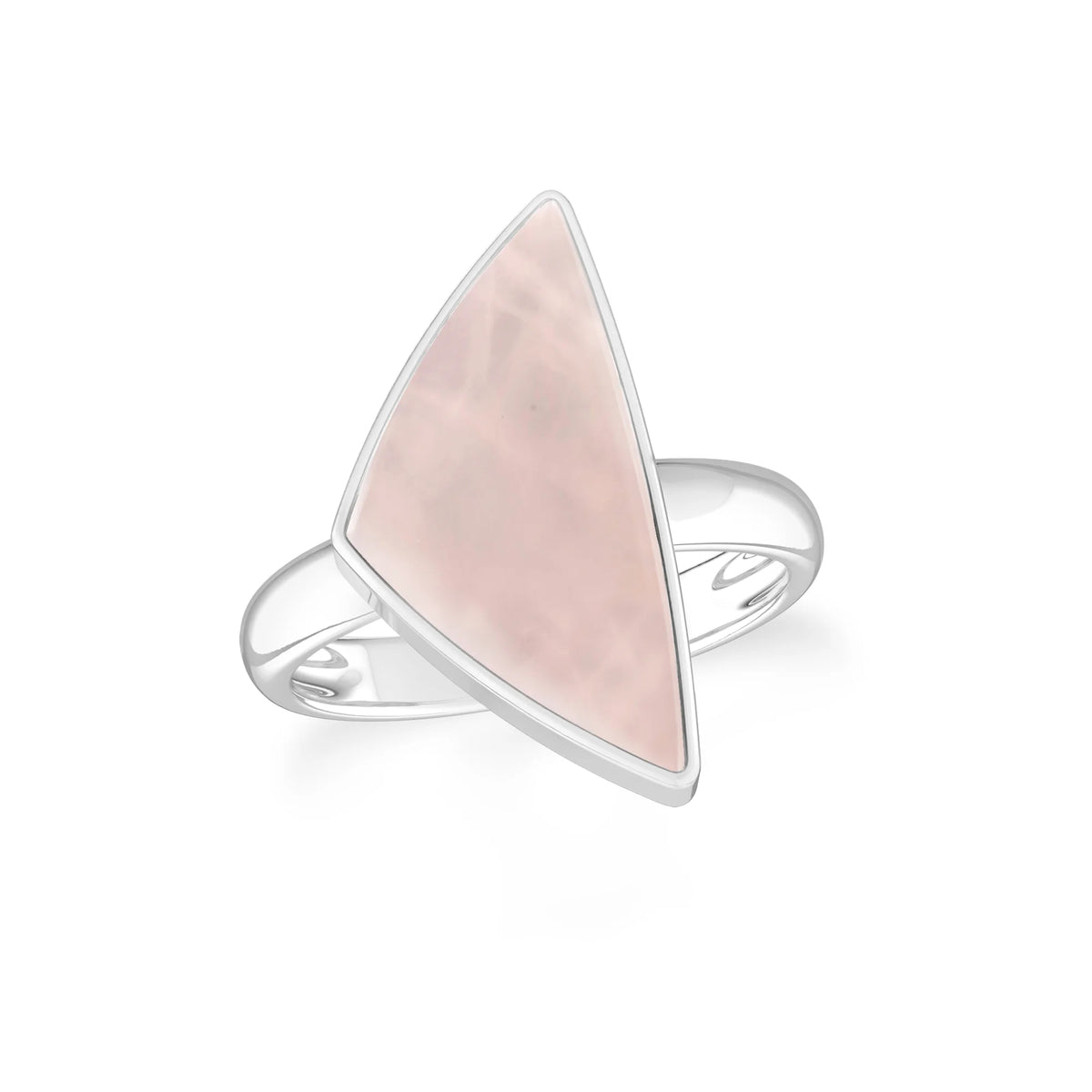 rose-quartz bezel-set ring