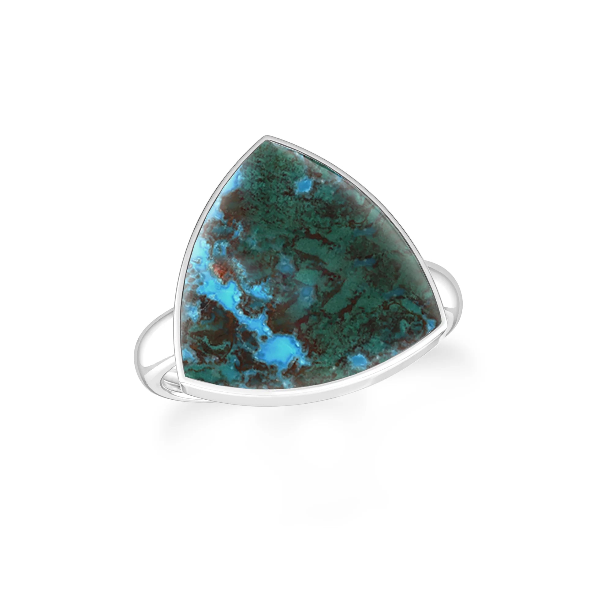chrysocolla bezel-set ring