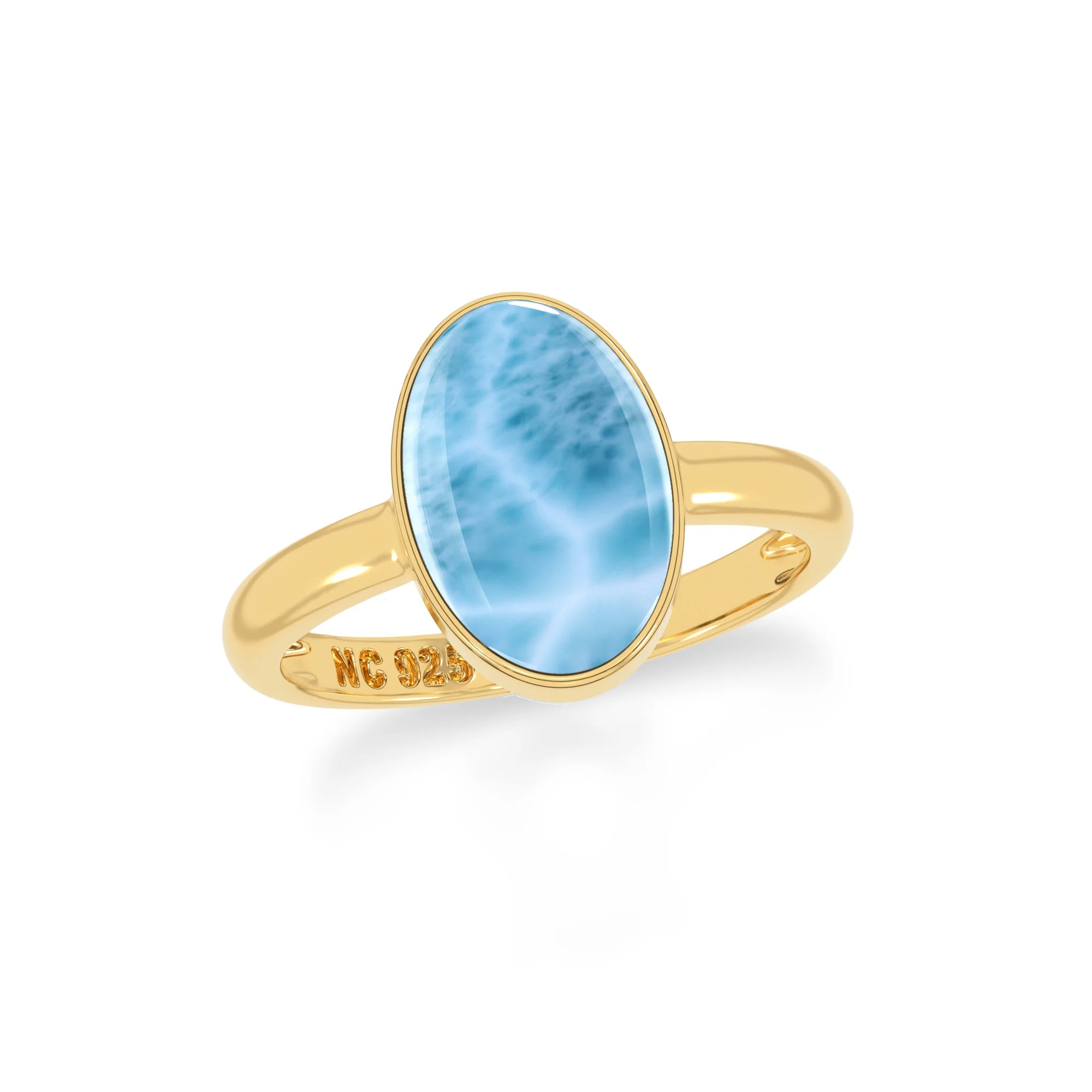 larimar bezel-set ring
