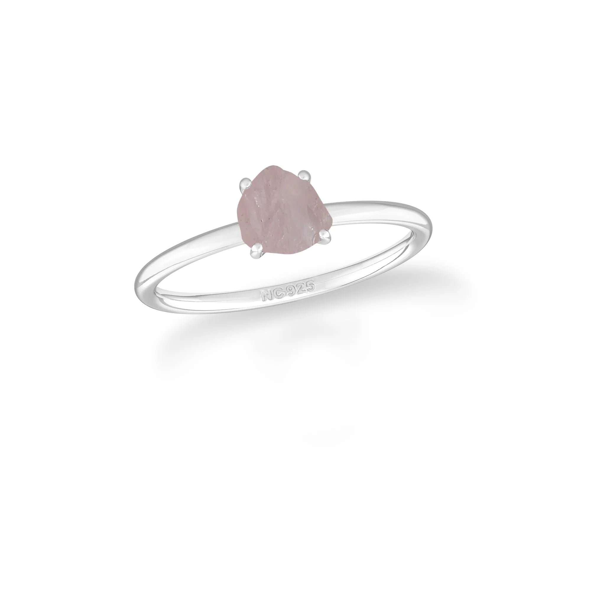 morganite stackable prong-set ring