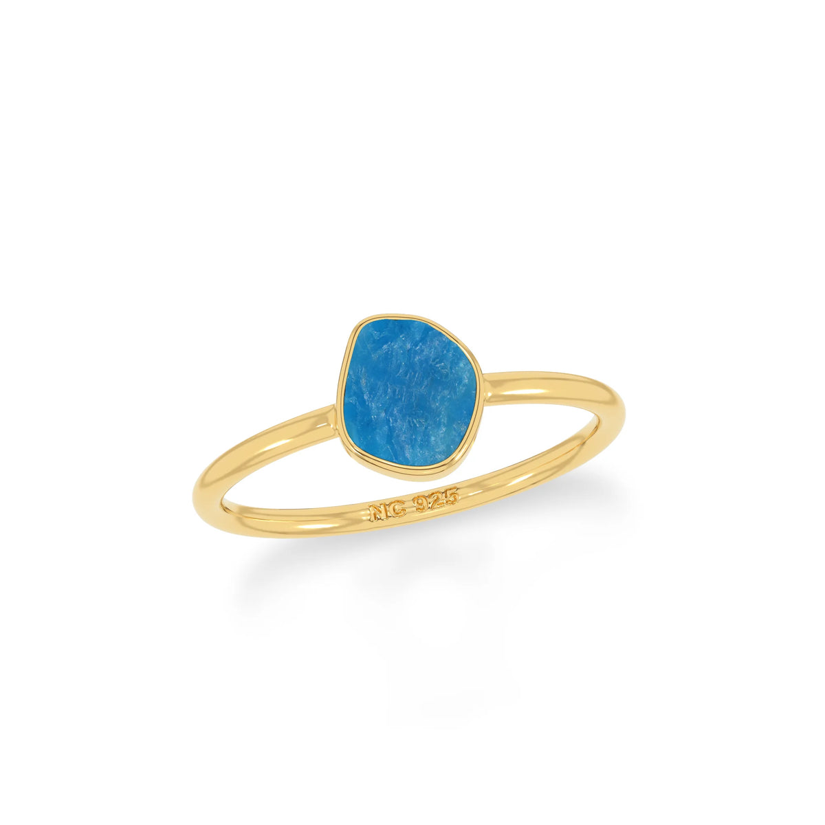 neon apatite stackable bezel-set ring