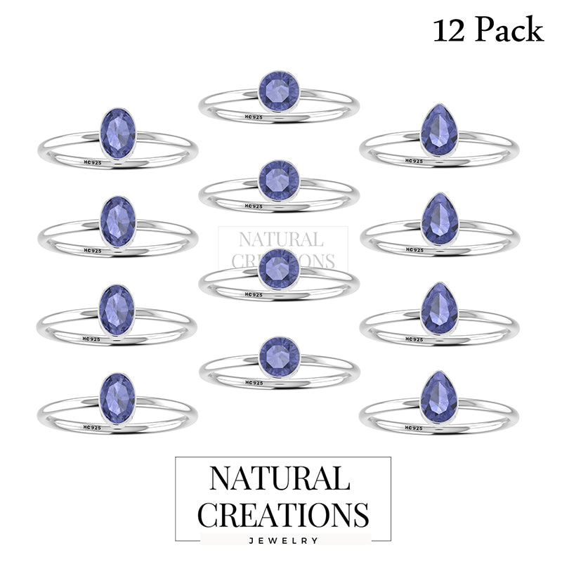 tanzanite stackable bezel-set ring