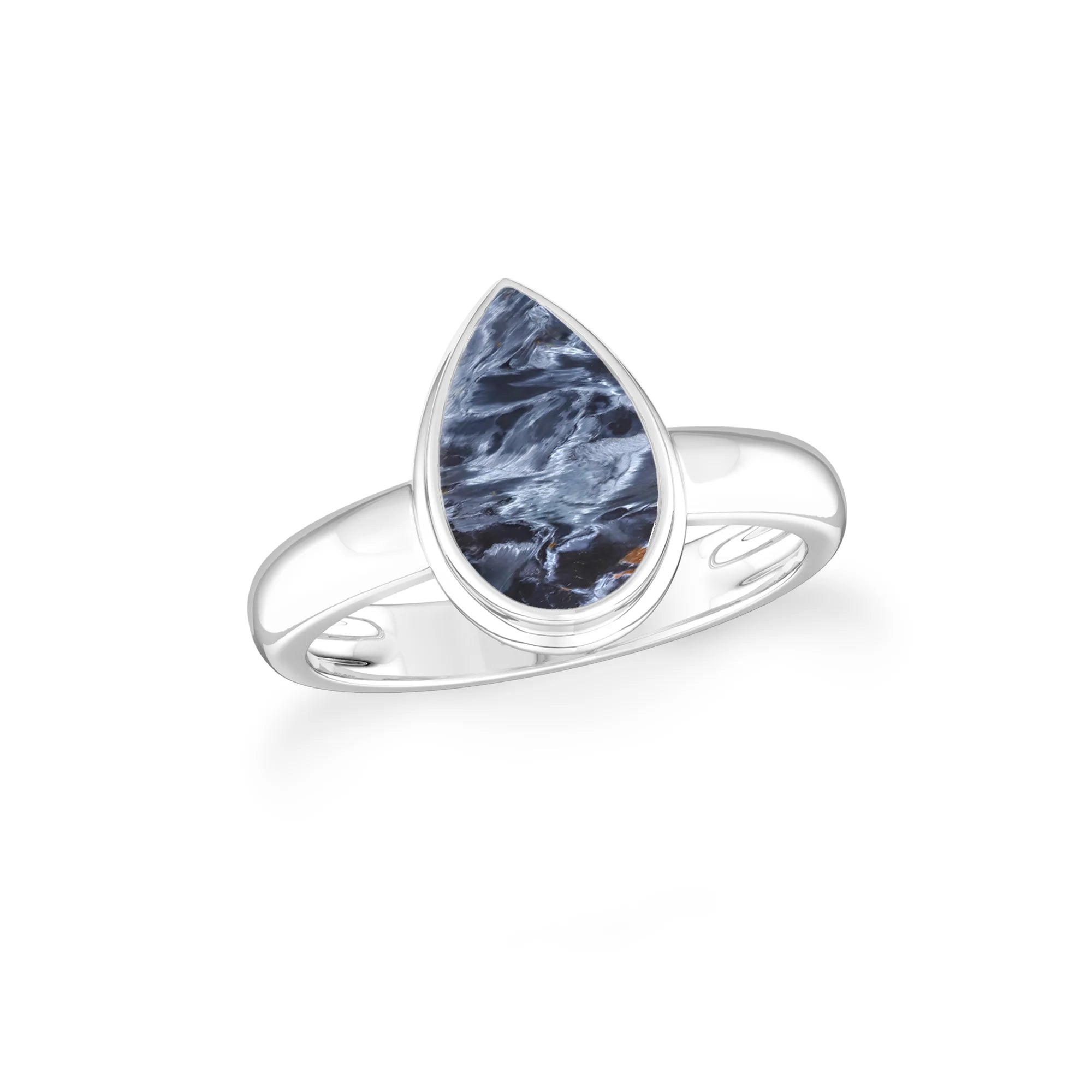 pietersite bezel-set ring