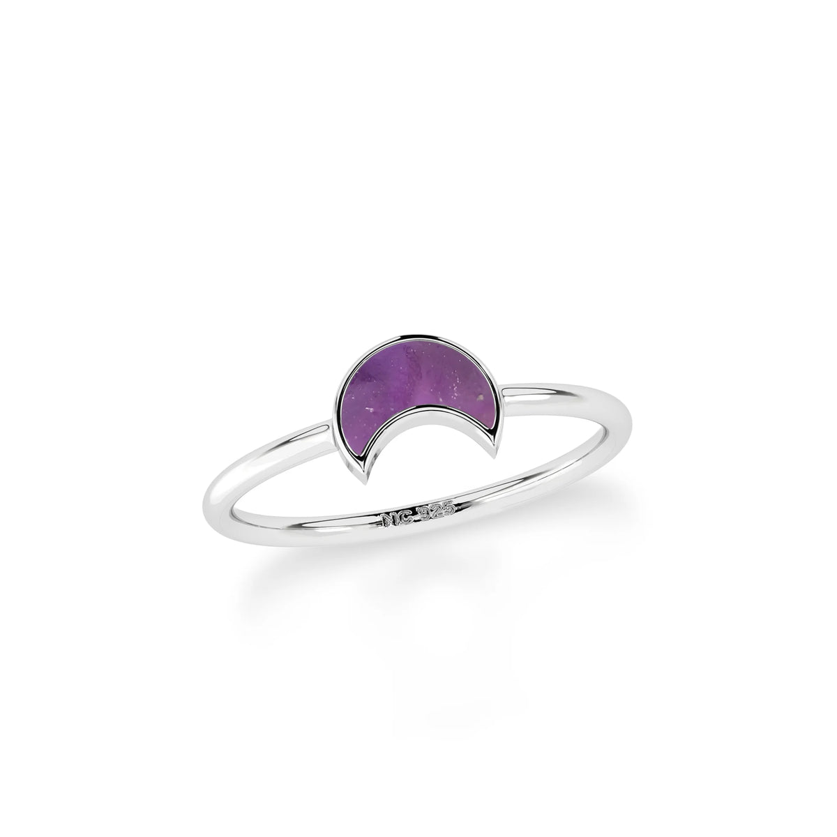 amethyst stackable bezel-set ring