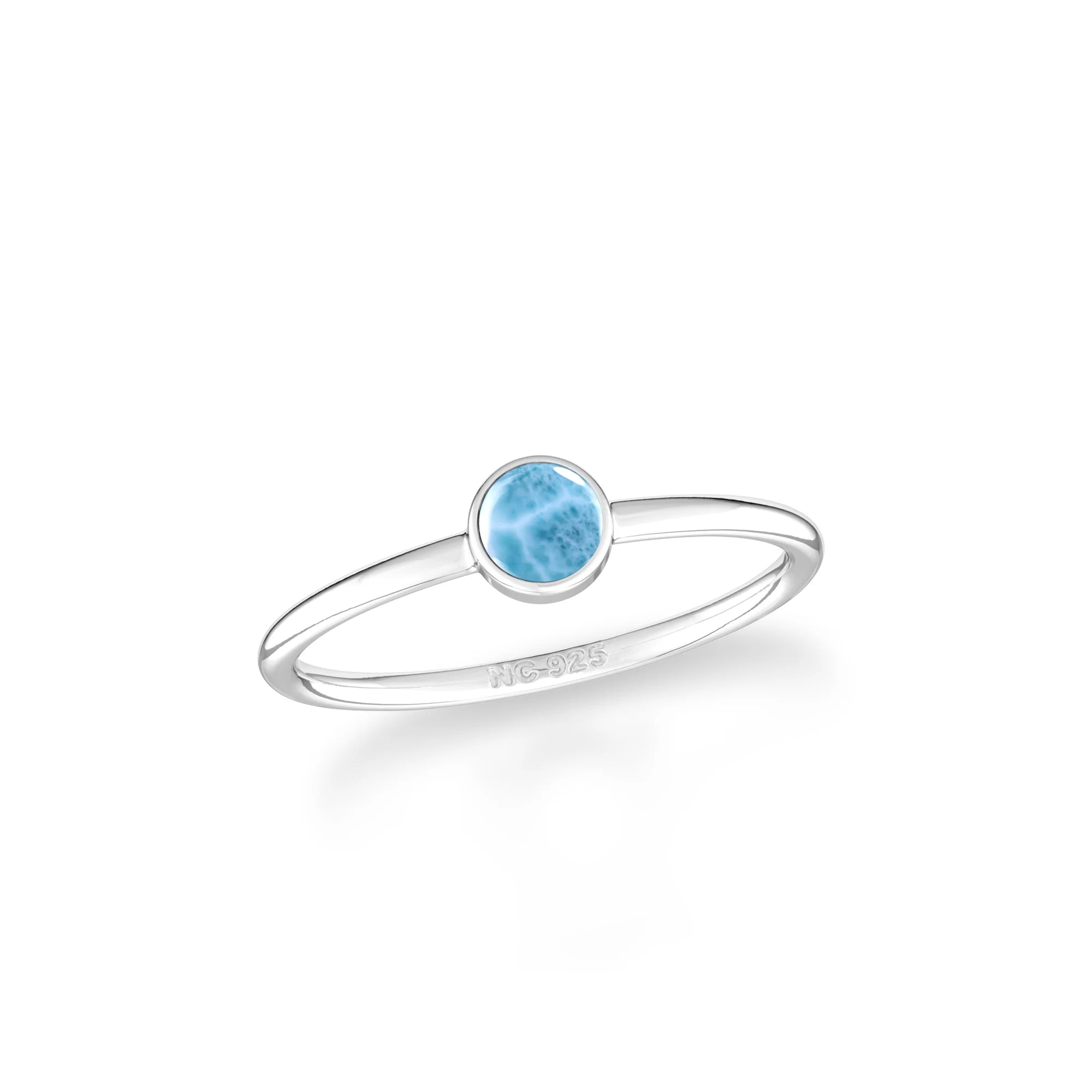 larimar bezel-set ring