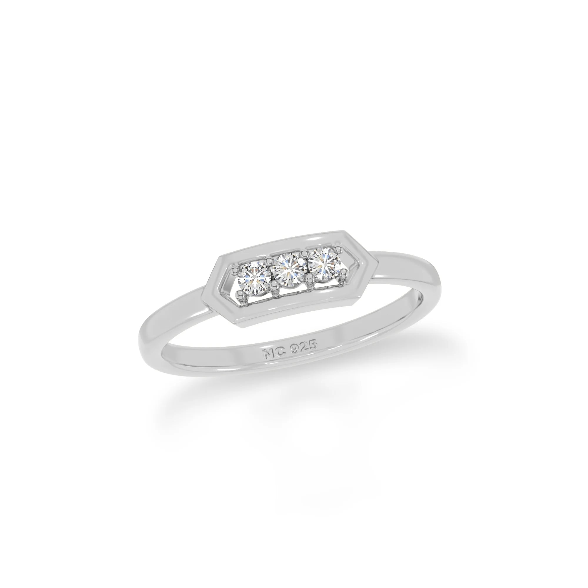 moissanite stackable prong-set ring