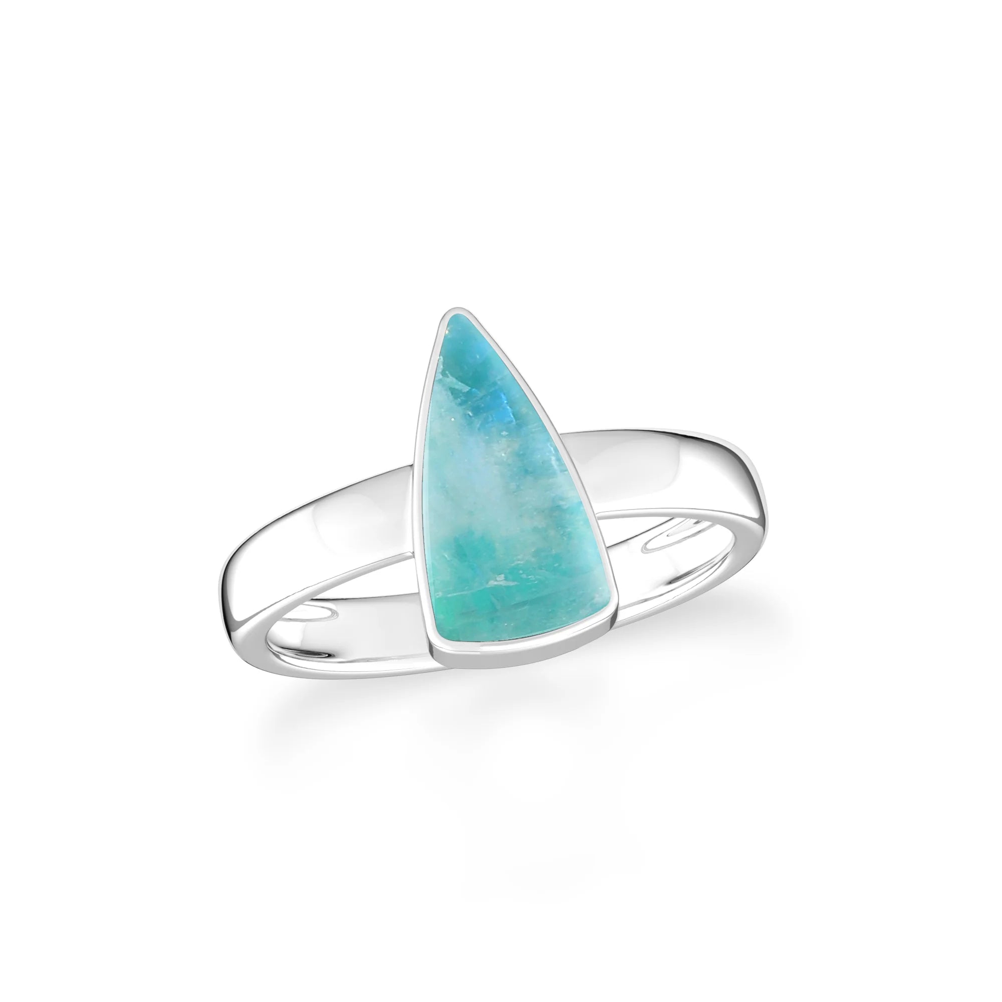 green-moonstone bezel-set ring
