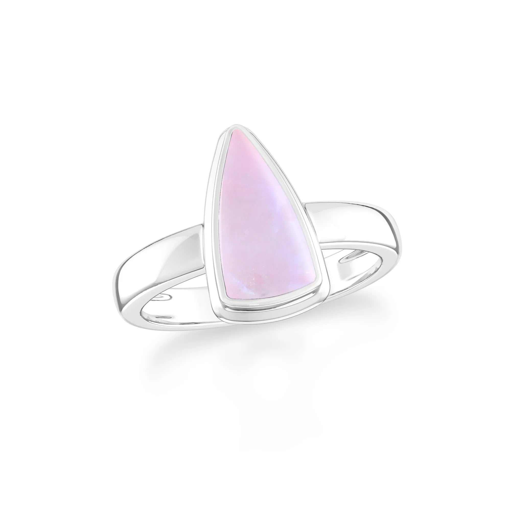 pink-moonstone bezel-set ring