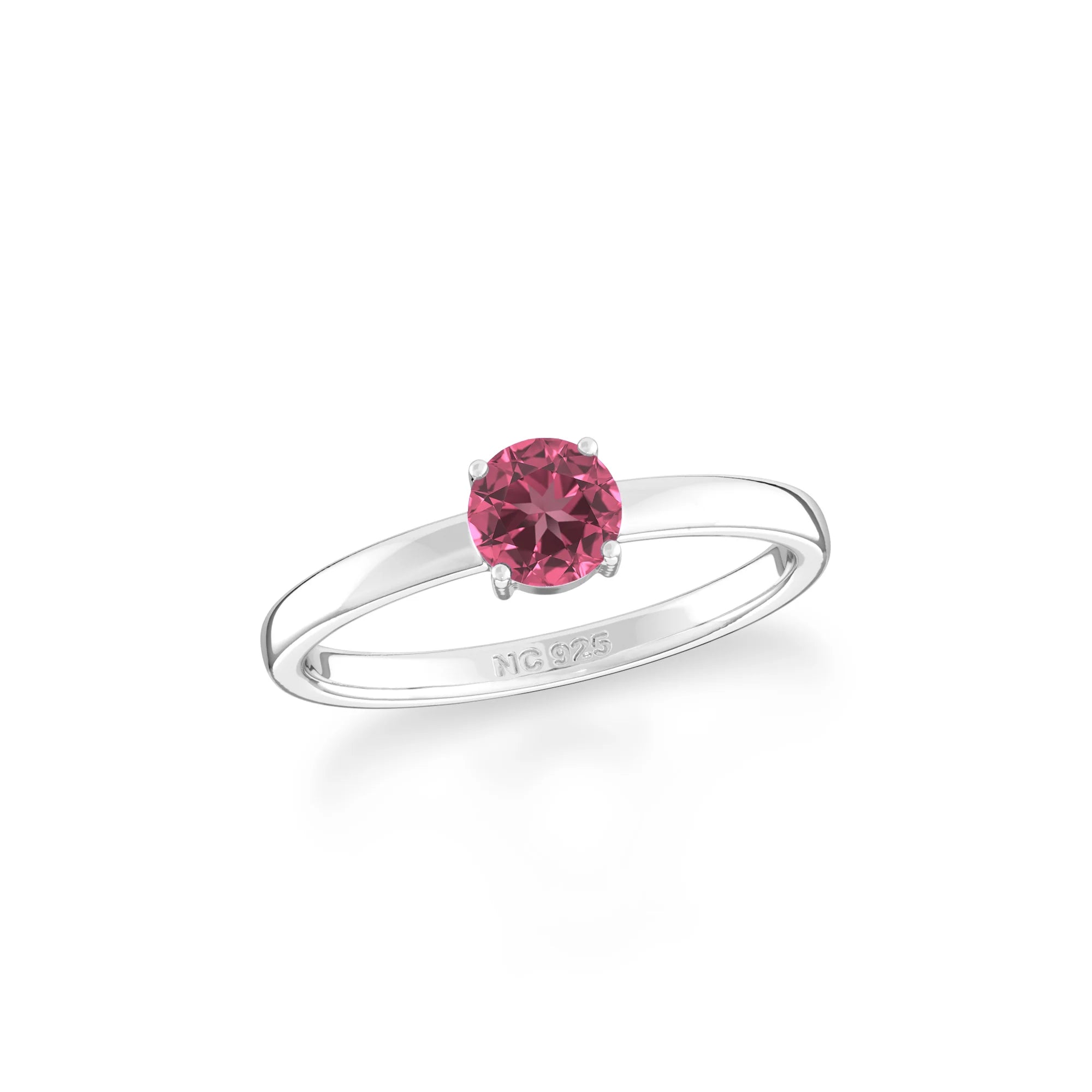 pink tourmaline stackable prong-set ring