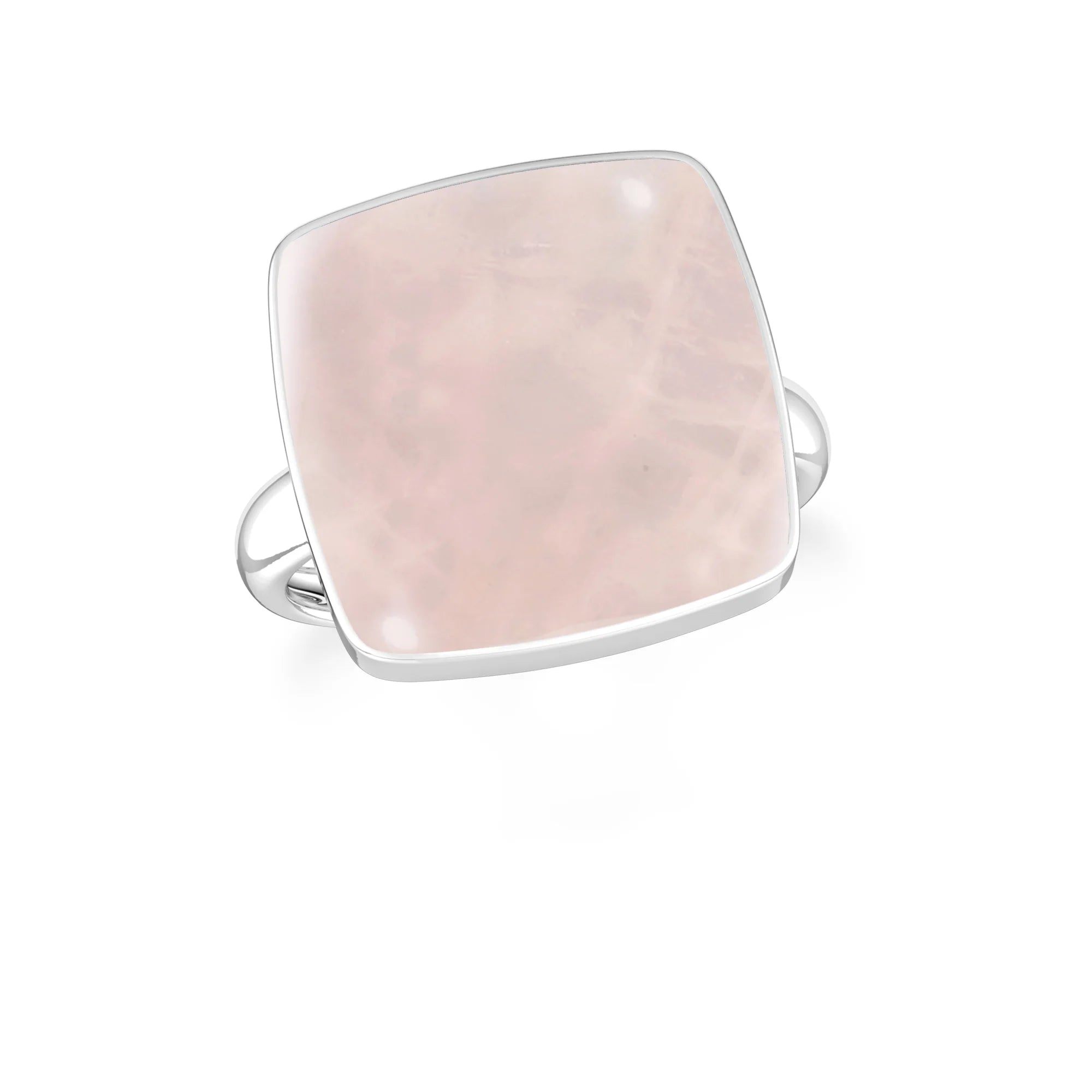 rose-quartz bezel-set ring