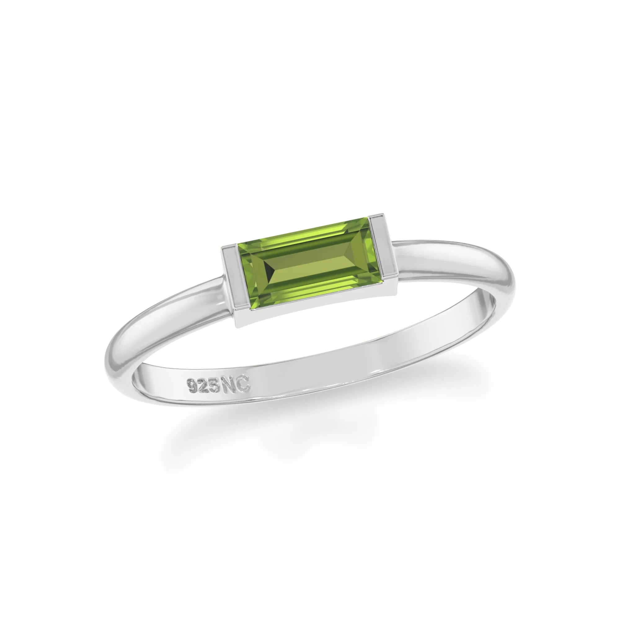 peridot stackable bezel-set ring