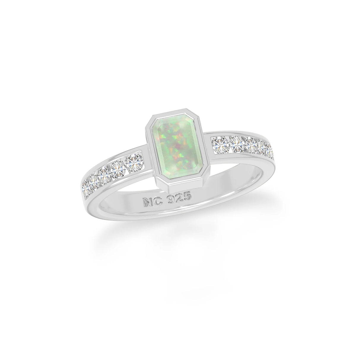 natural ethiopian opal rings for women in sterling silver