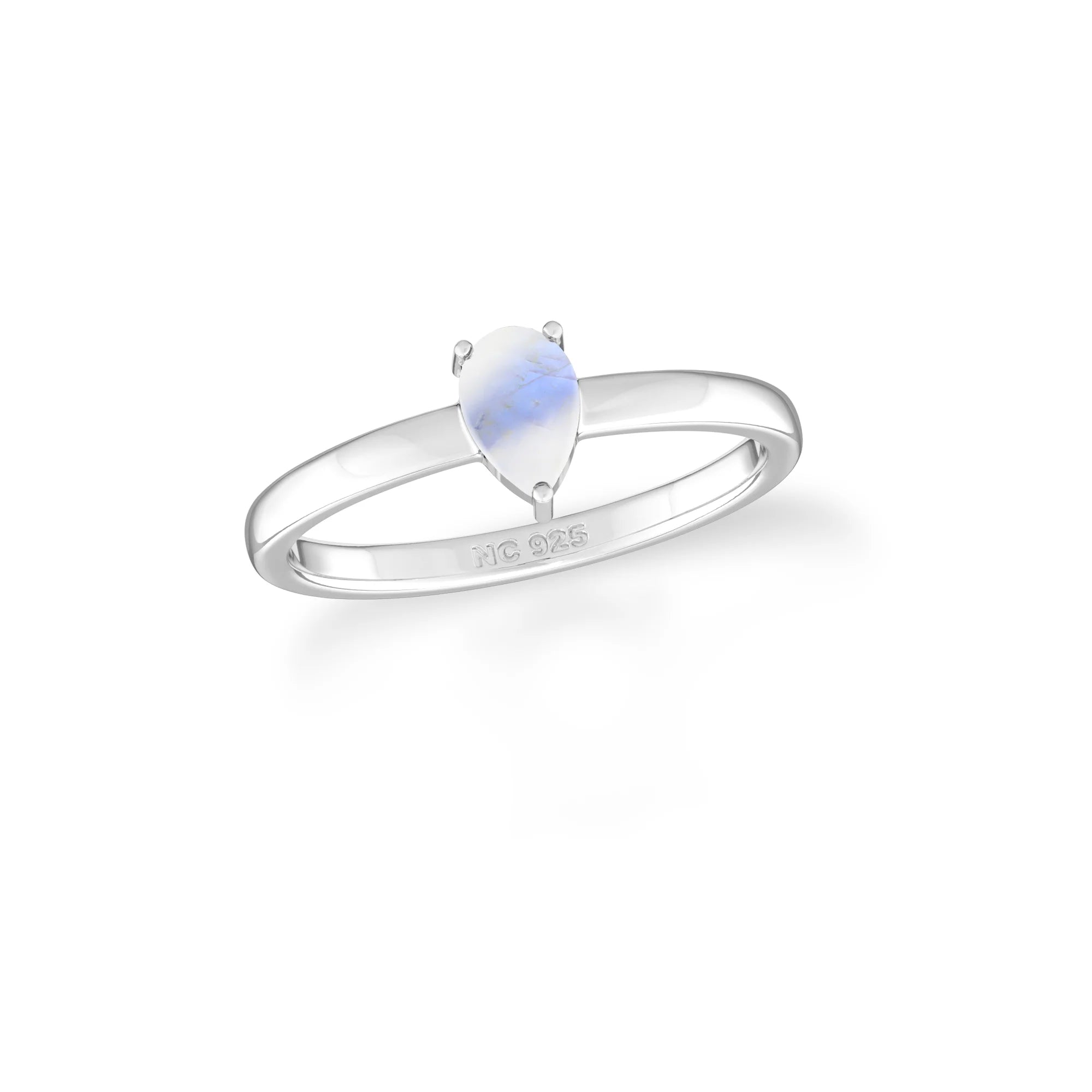 rainbow moonstone stackable prong-set ring