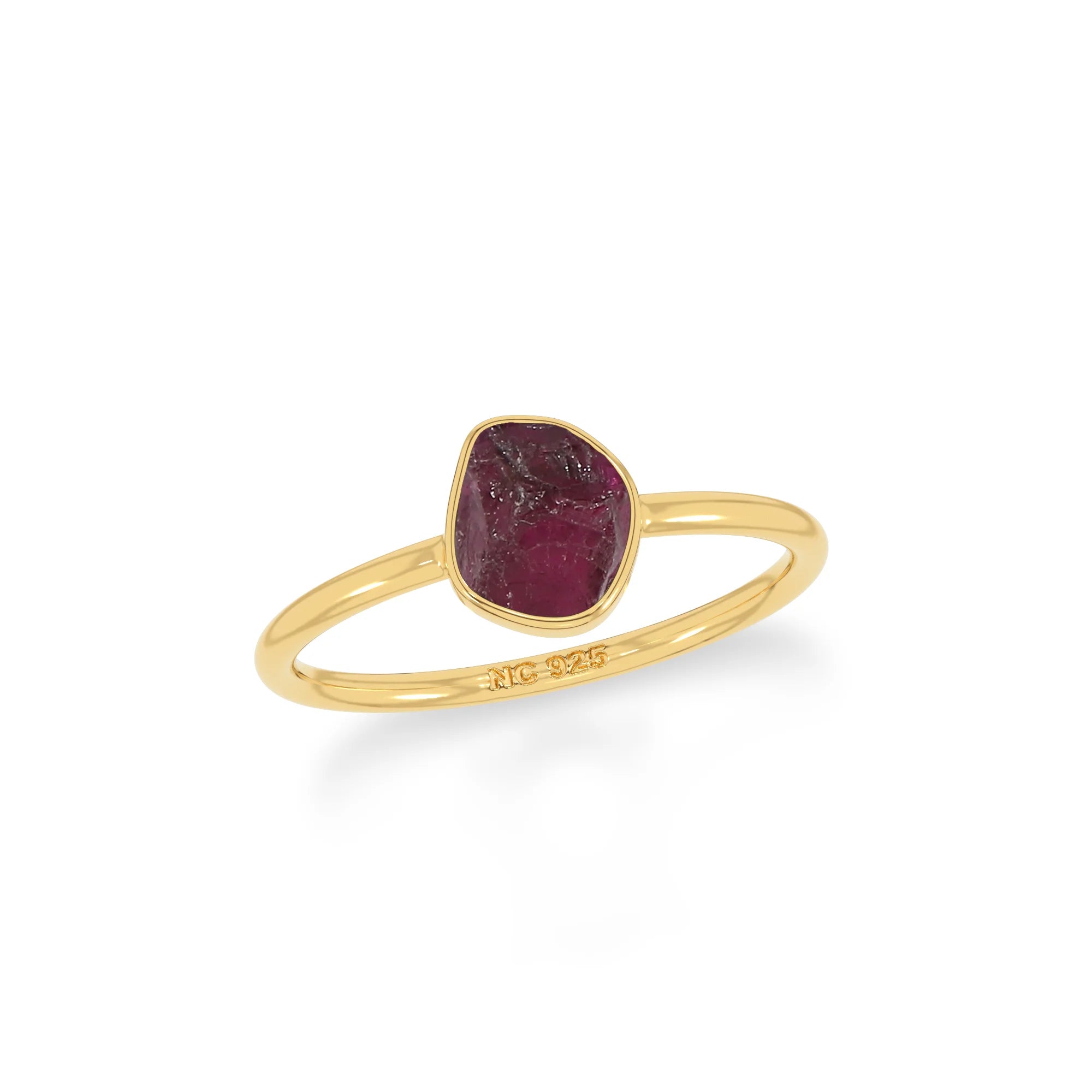 rhodolite garnet stackable bezel-set ring