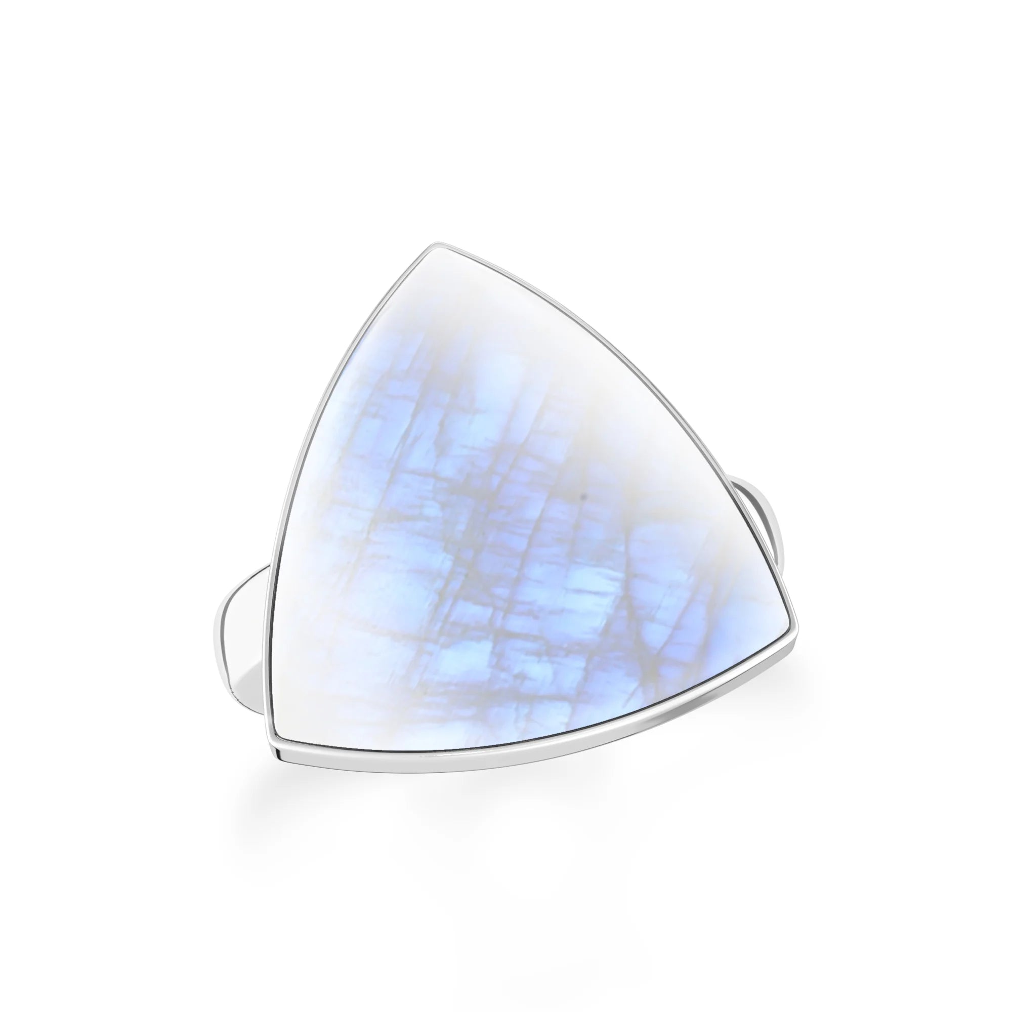 rainbow-moonstone bezel-set ring