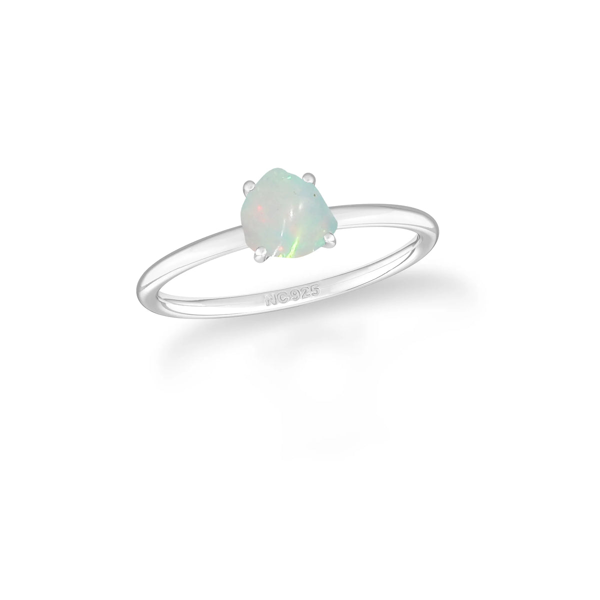 ethiopian opal stackable prong-set ring