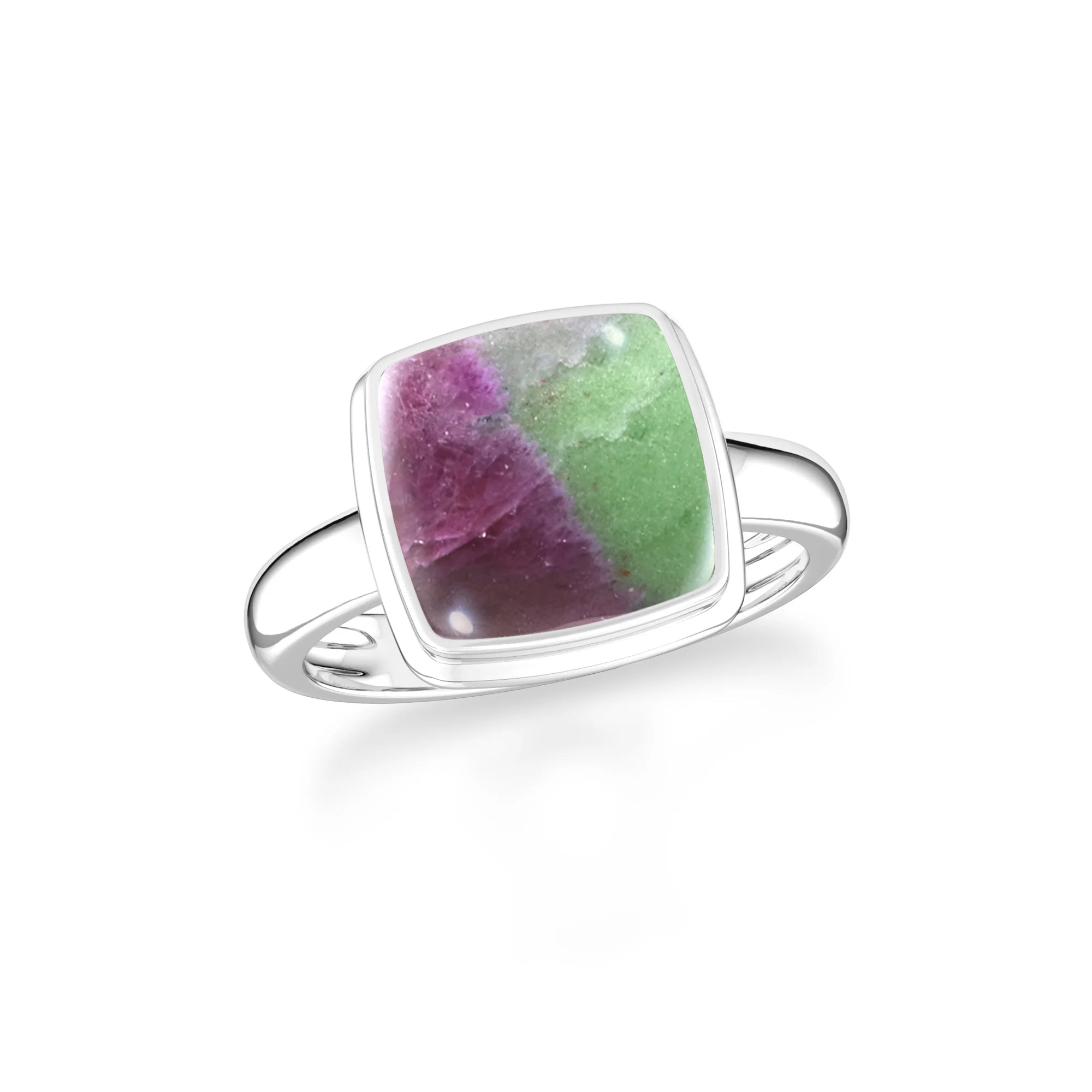 ruby-zoisite bezel-set ring