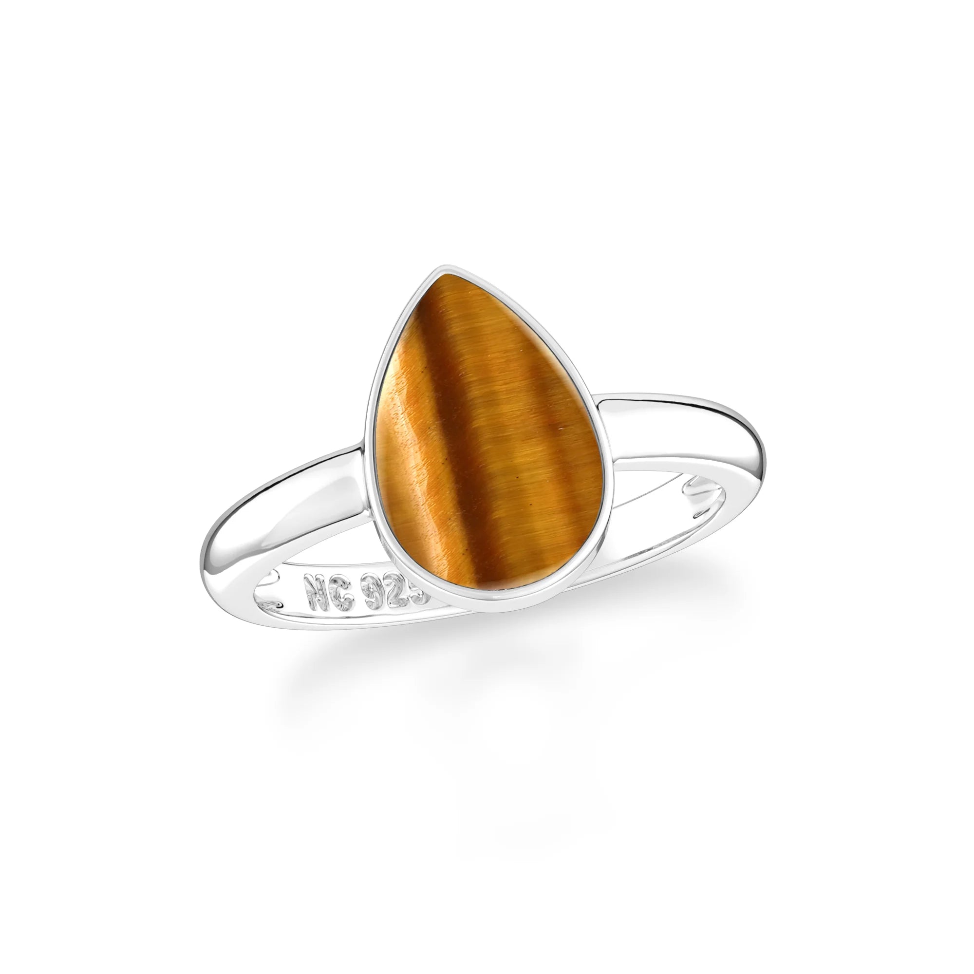tiger eye bezel-set ring