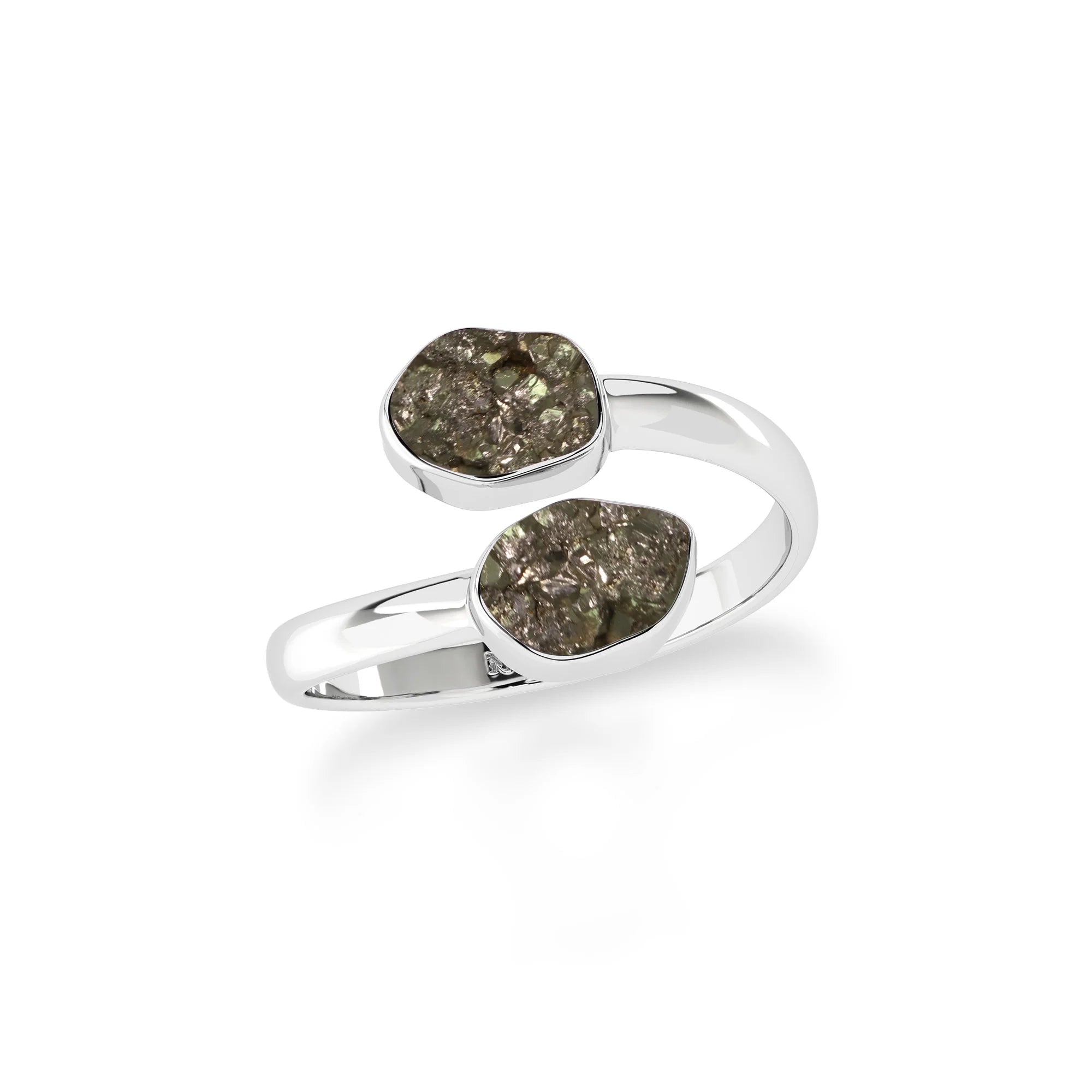 pyrite stackable bezel-set ring