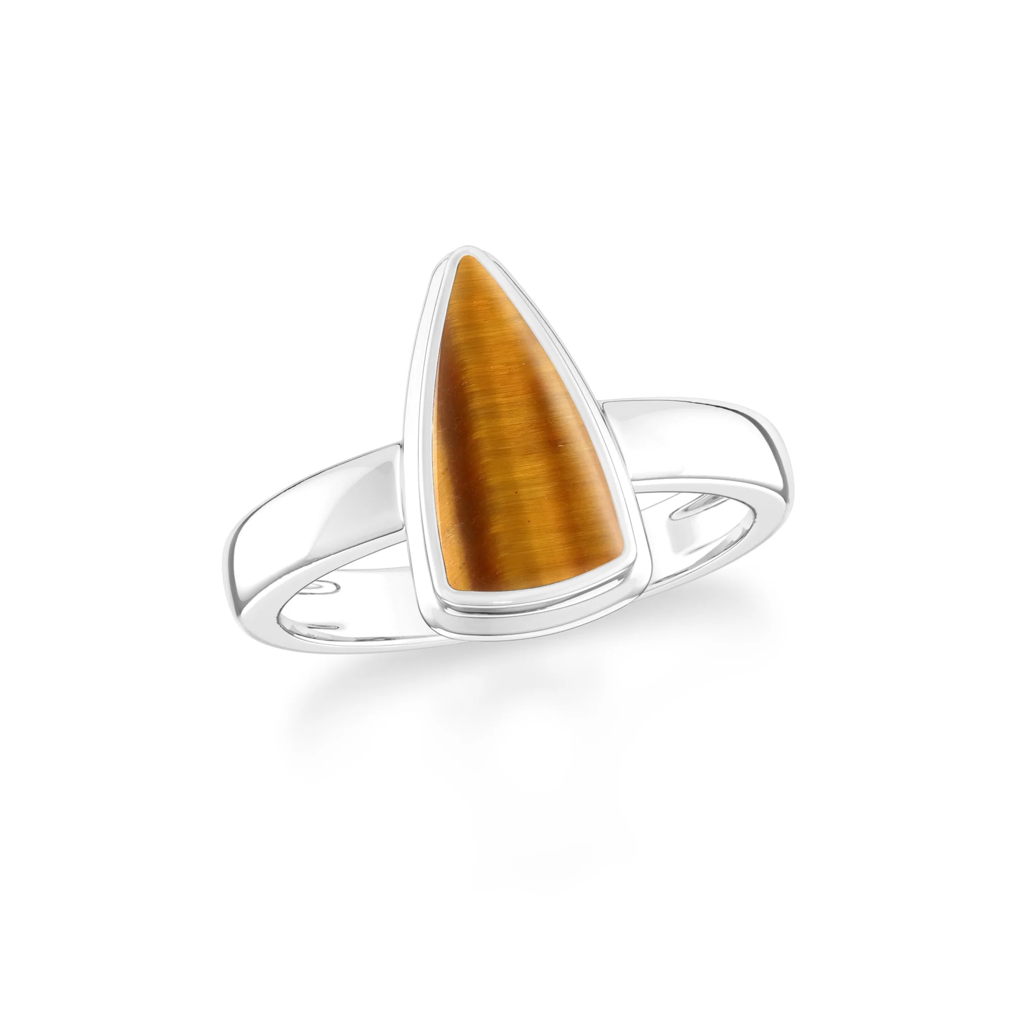 tiger-eye bezel-set ring