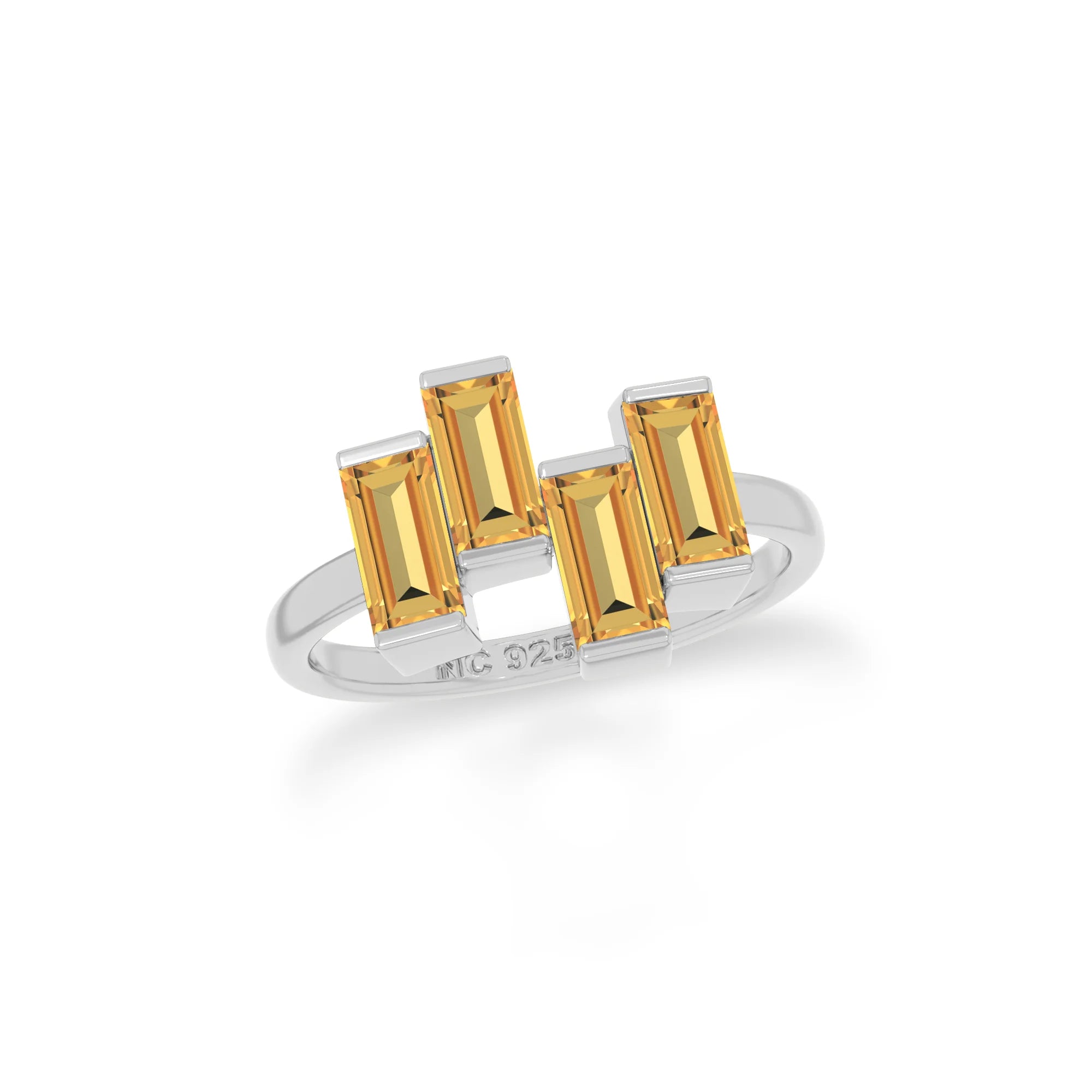 natural citrine ring for women in sterling silver