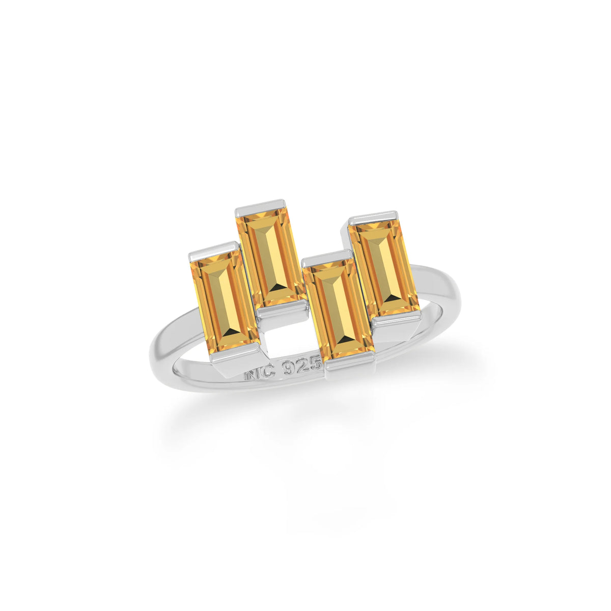 natural citrine ring for women in sterling silver