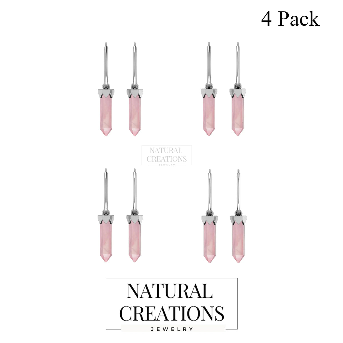 rose quartz cut earrings
