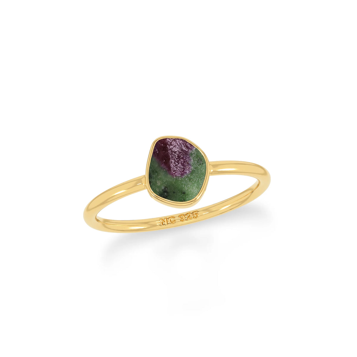 ruby zoisite stackable bezel-set ring