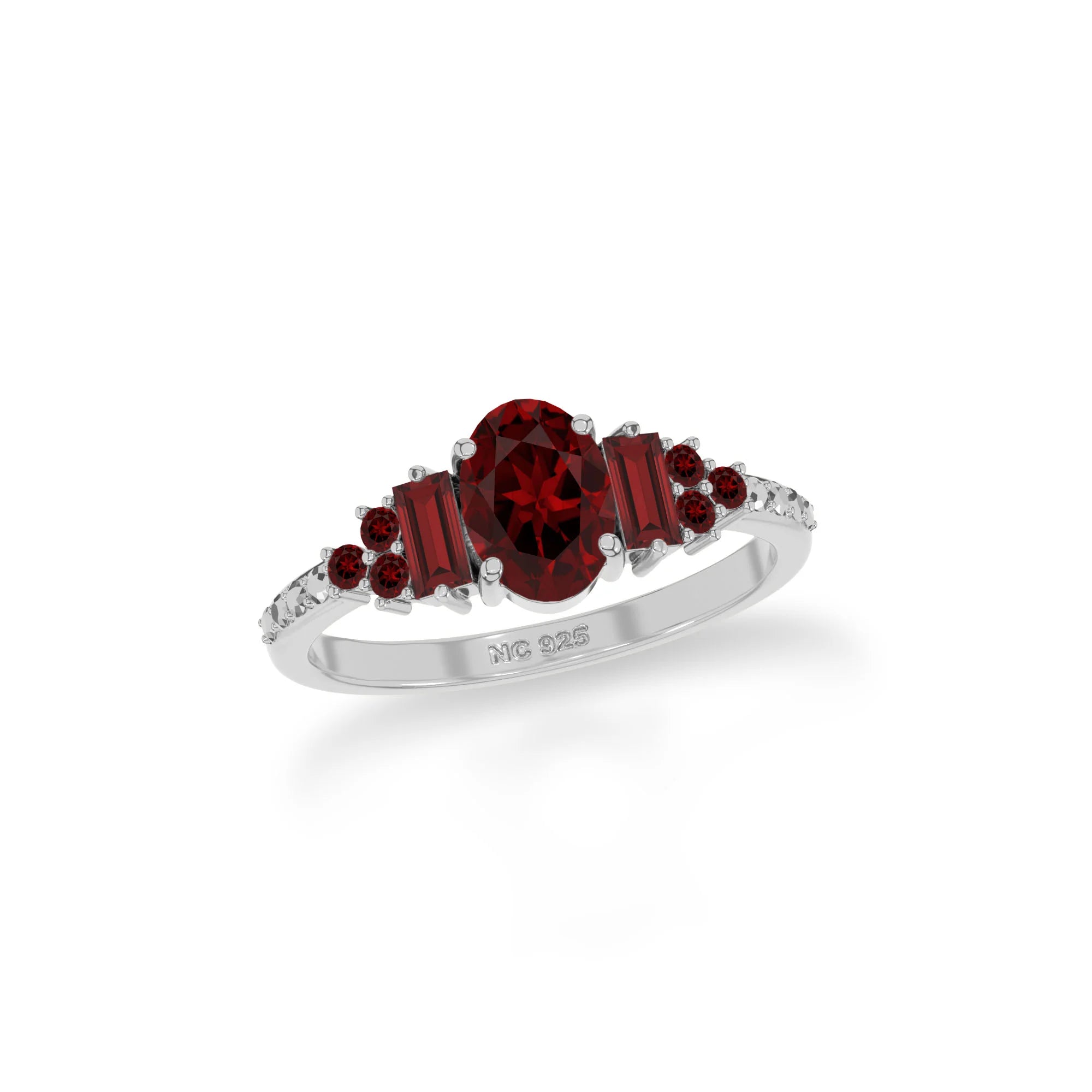 garnet prong-set ring