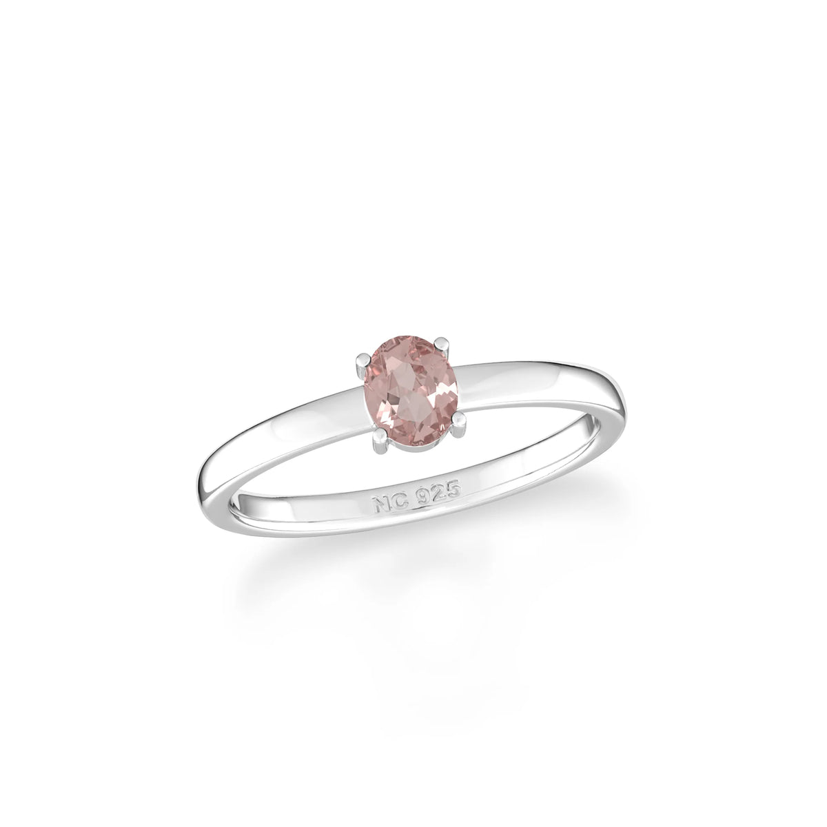 rose quartz stackable prong-set ring