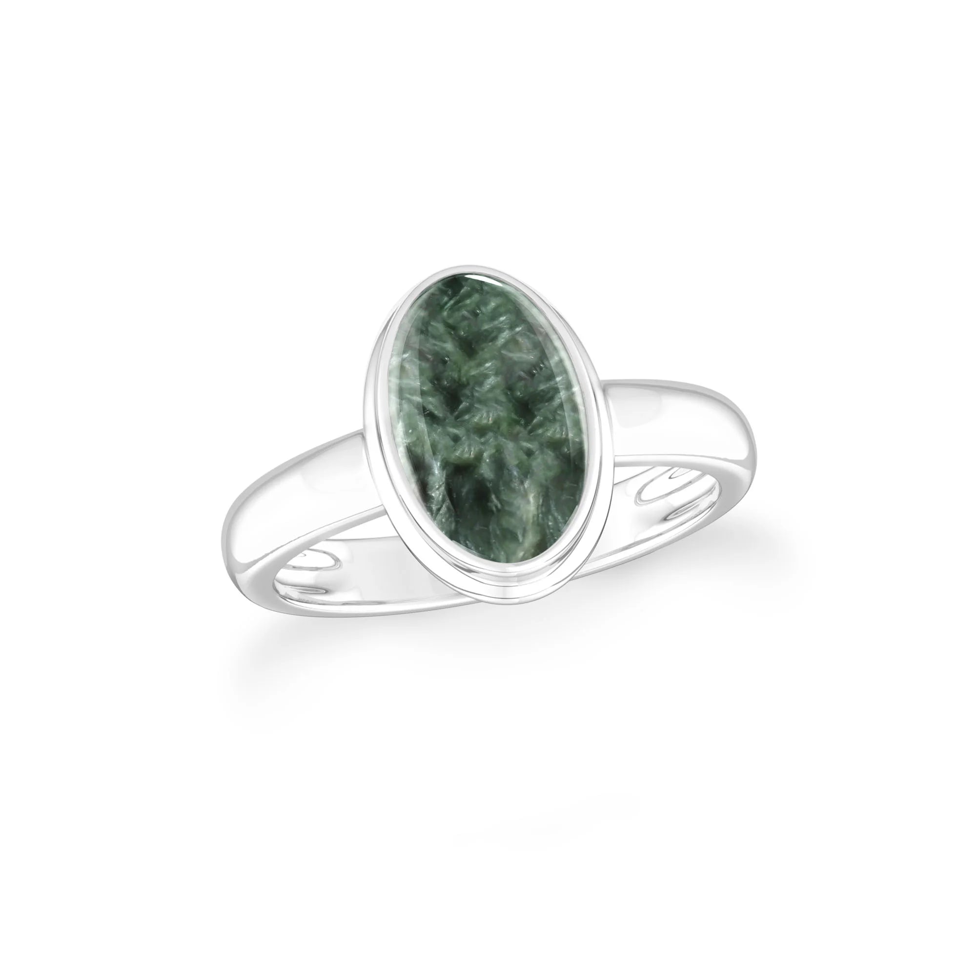 seraphinite bezel-set ring