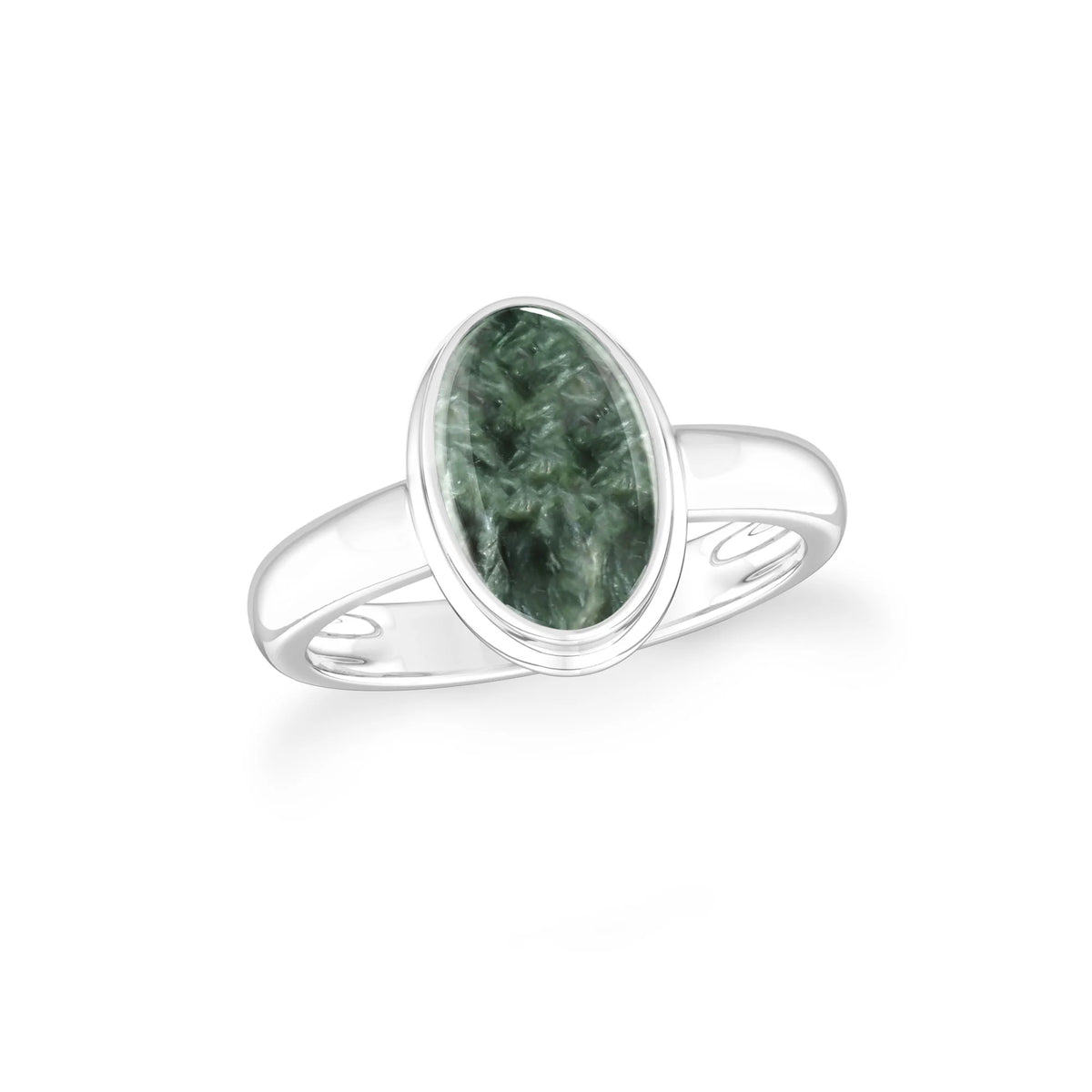 seraphinite bezel-set ring