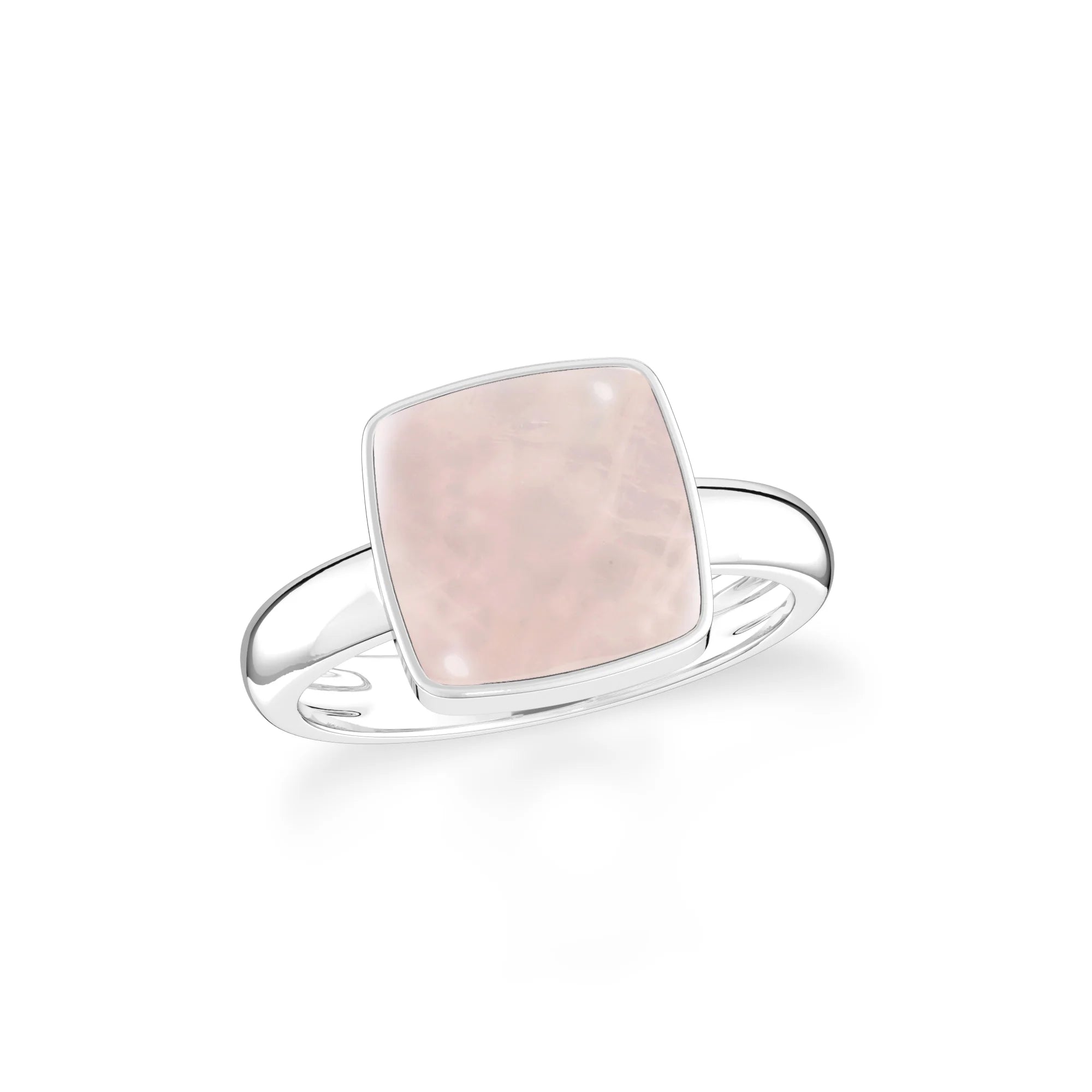 rose-quartz bezel-set ring