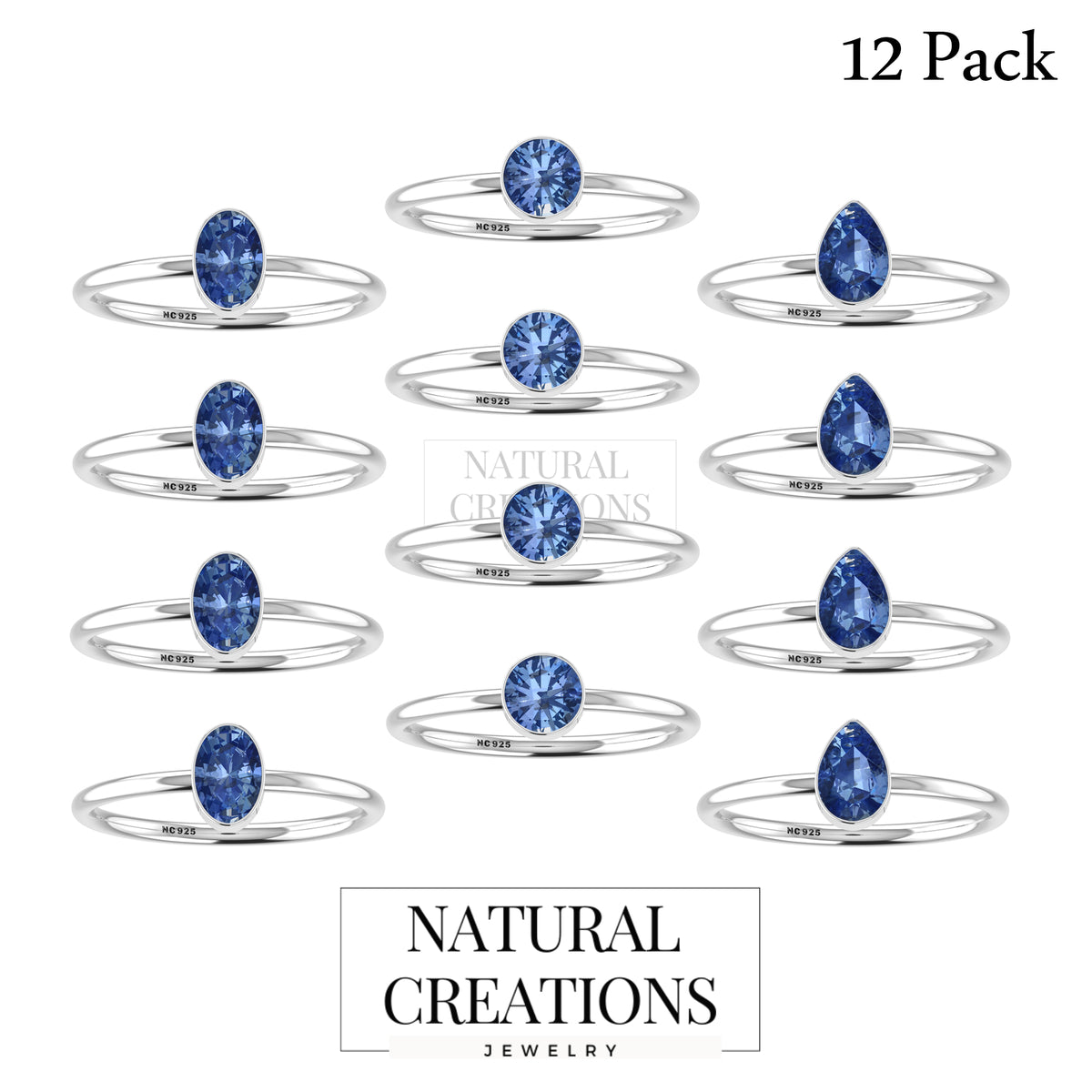 kyanite stackable bezel-set ring