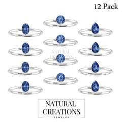 kyanite stackable bezel-set ring