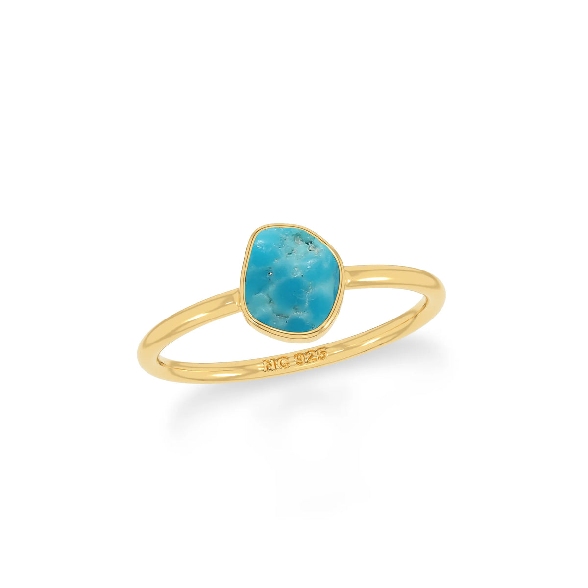 turquoise stackable bezel-set ring