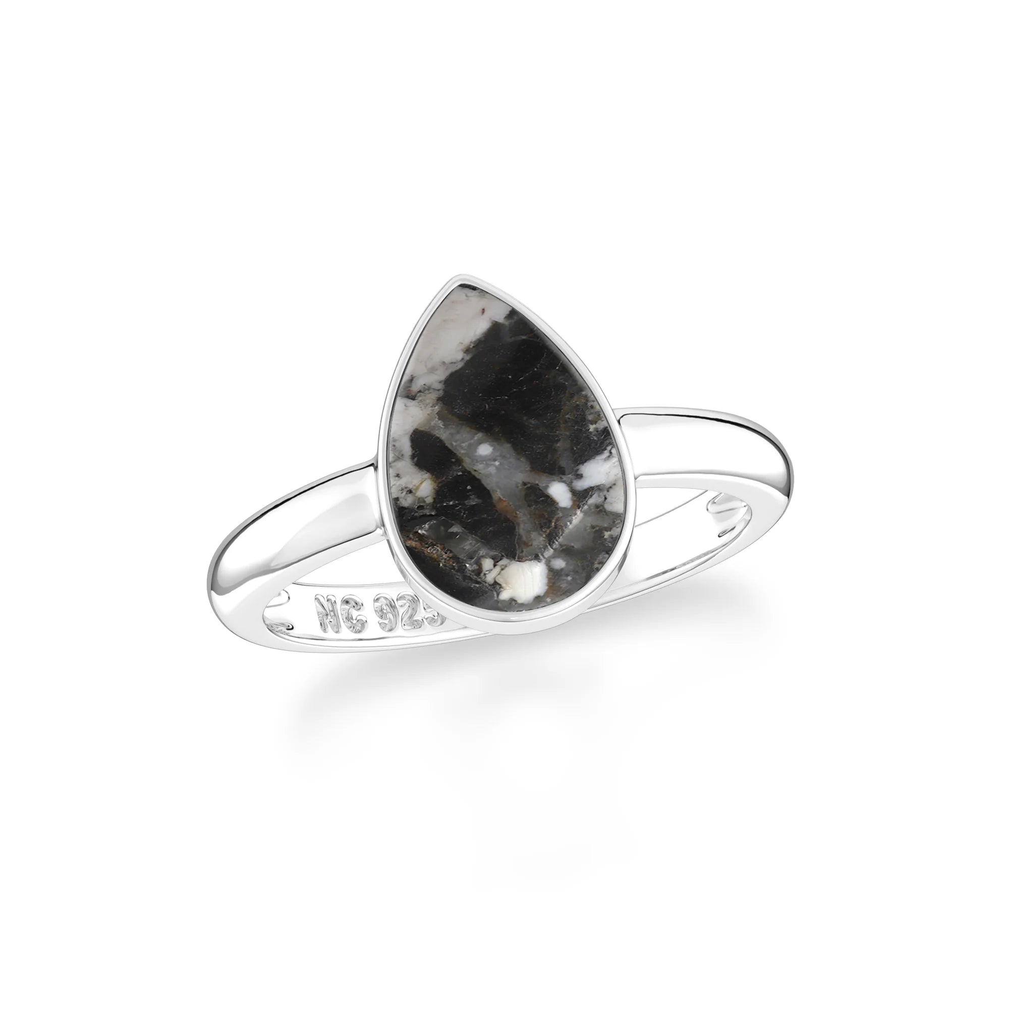 white-buffalo bezel-set ring