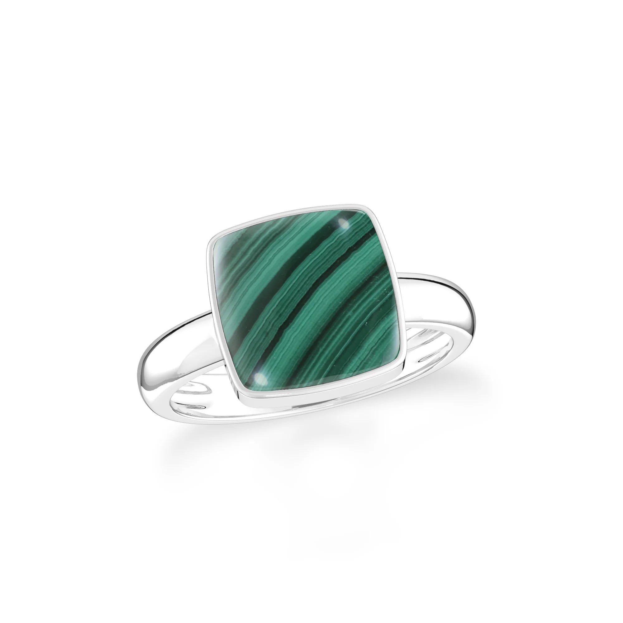 malachite bezel-set ring