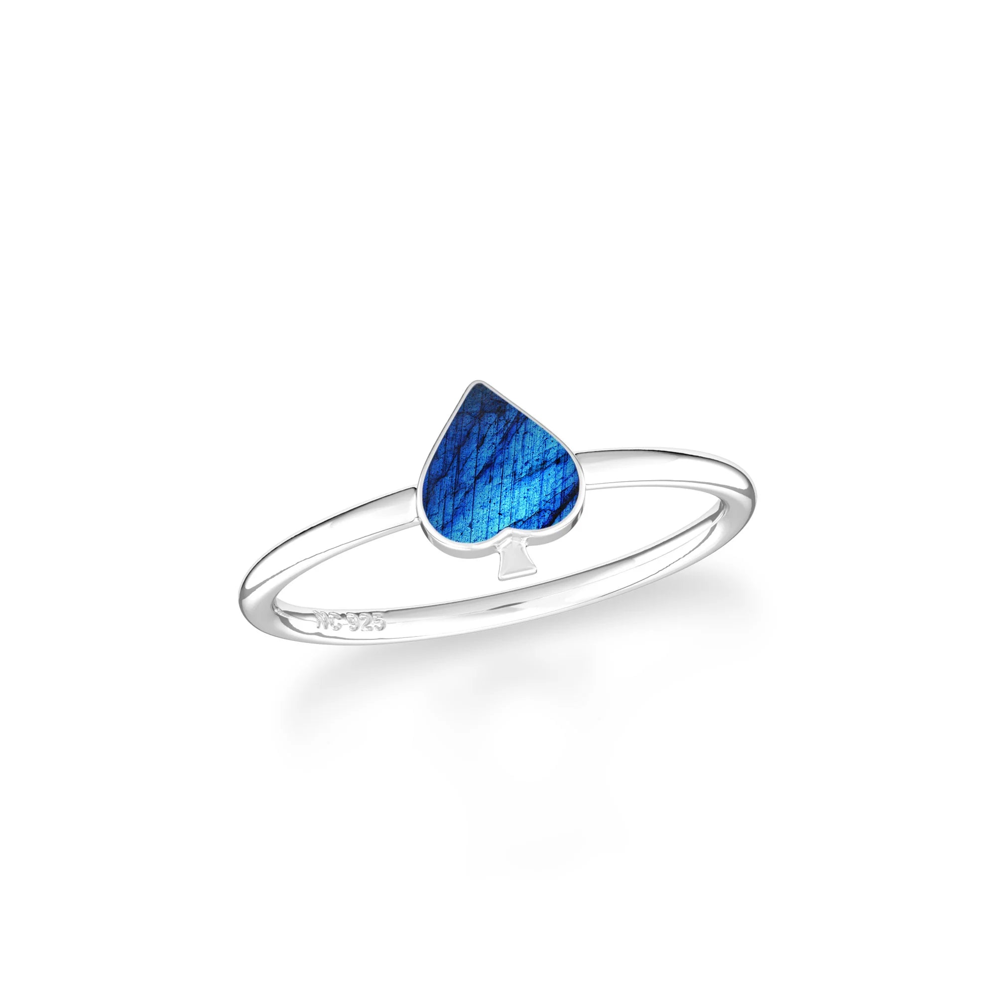 labradorite stackable bezel-set ring