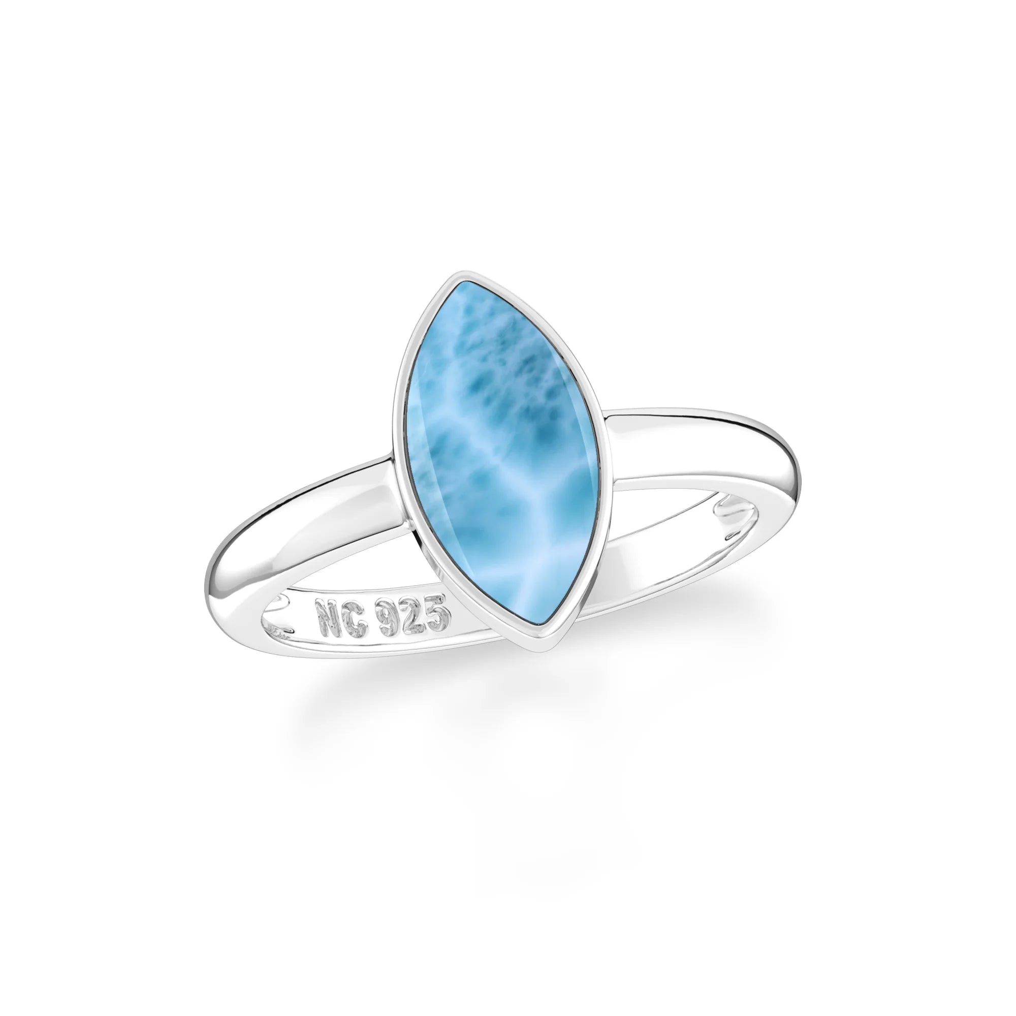 larimar bezel-set ring