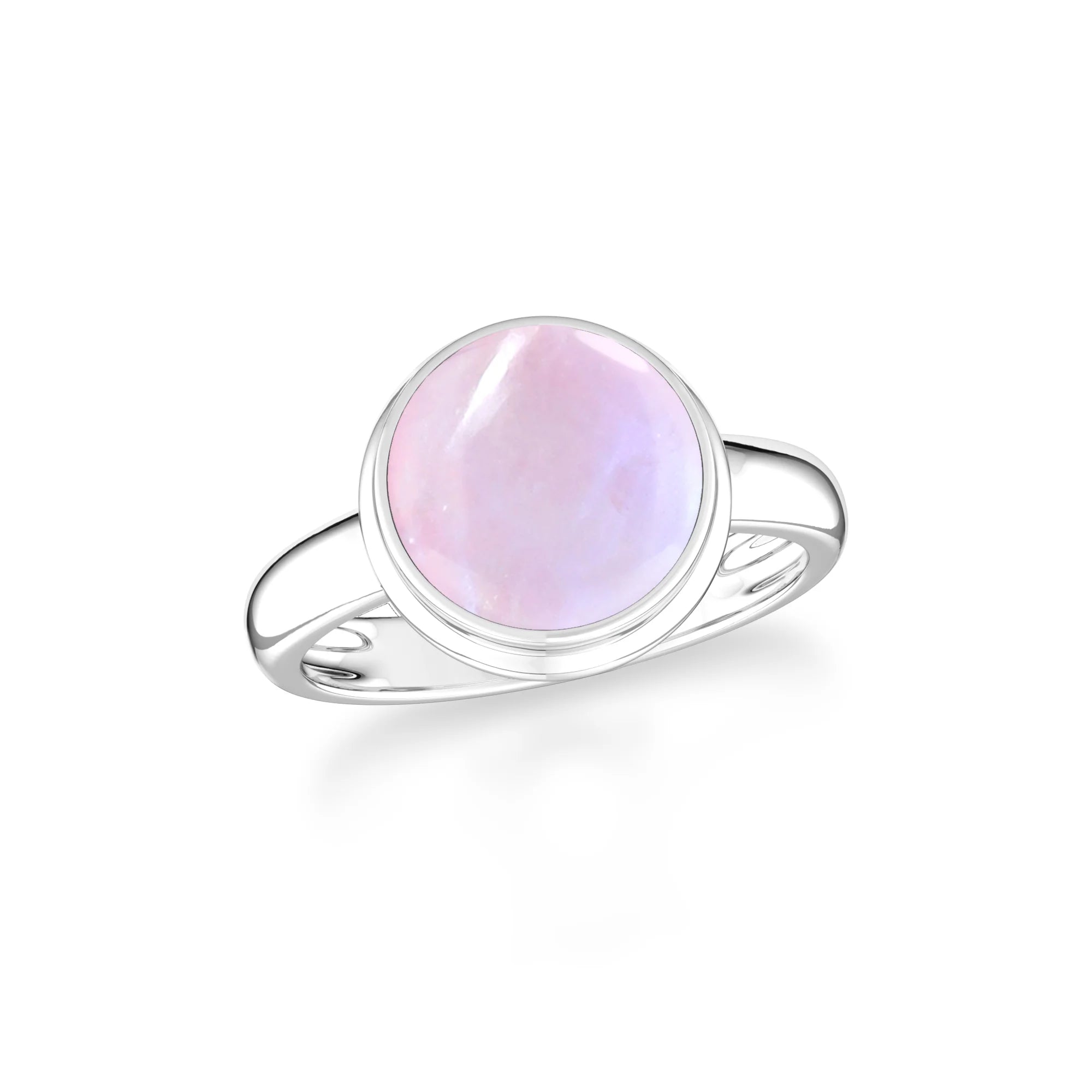 pink-moonstone bezel-set ring