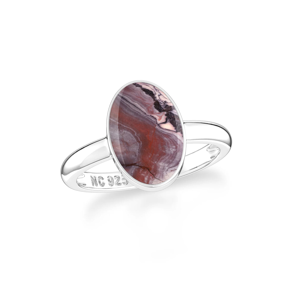pink spiny-oyster bezel-set ring