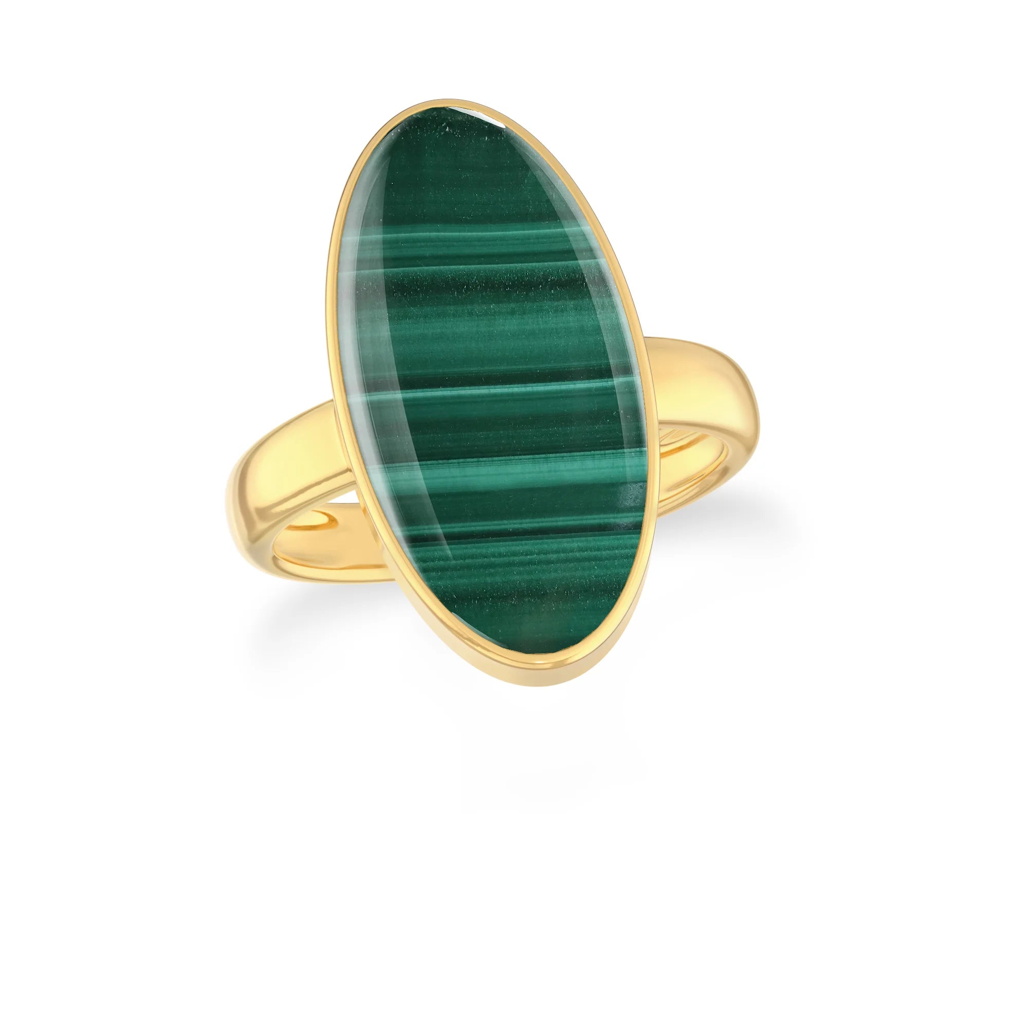 malachite bezel-set ring