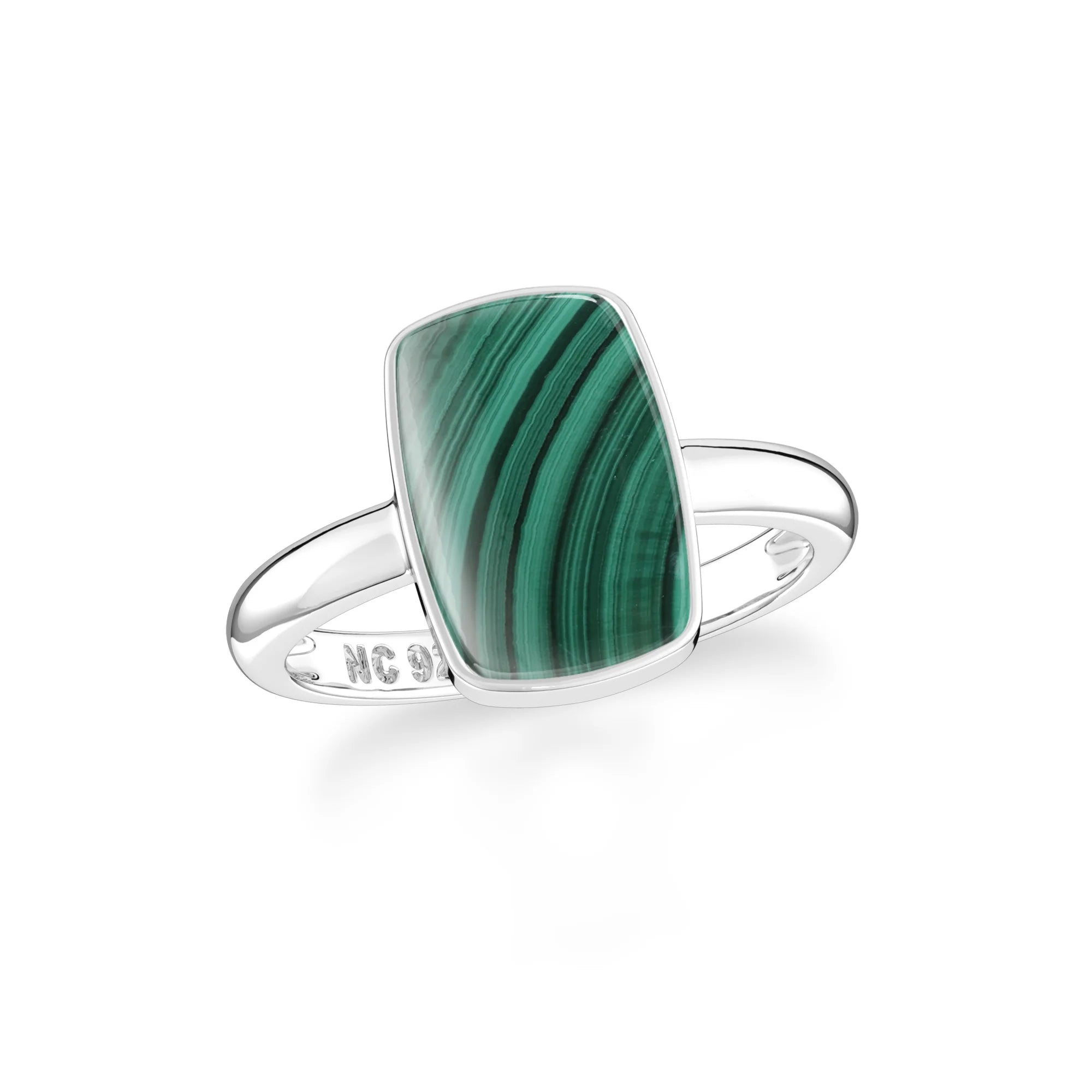malachite bezel-set ring