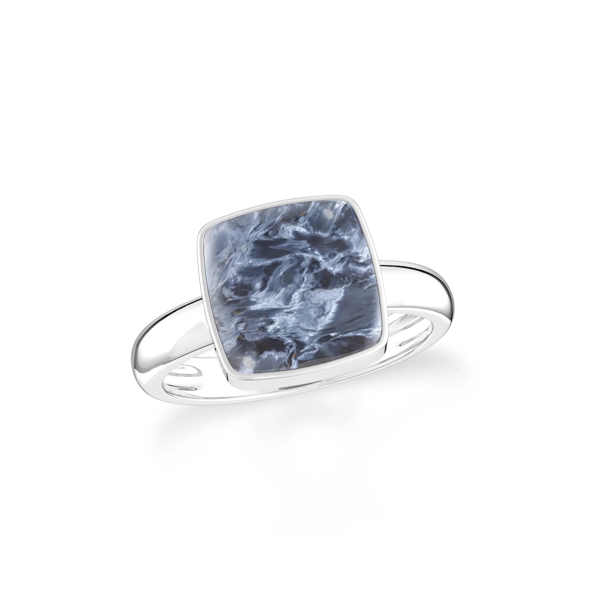 pietersite bezel-set ring