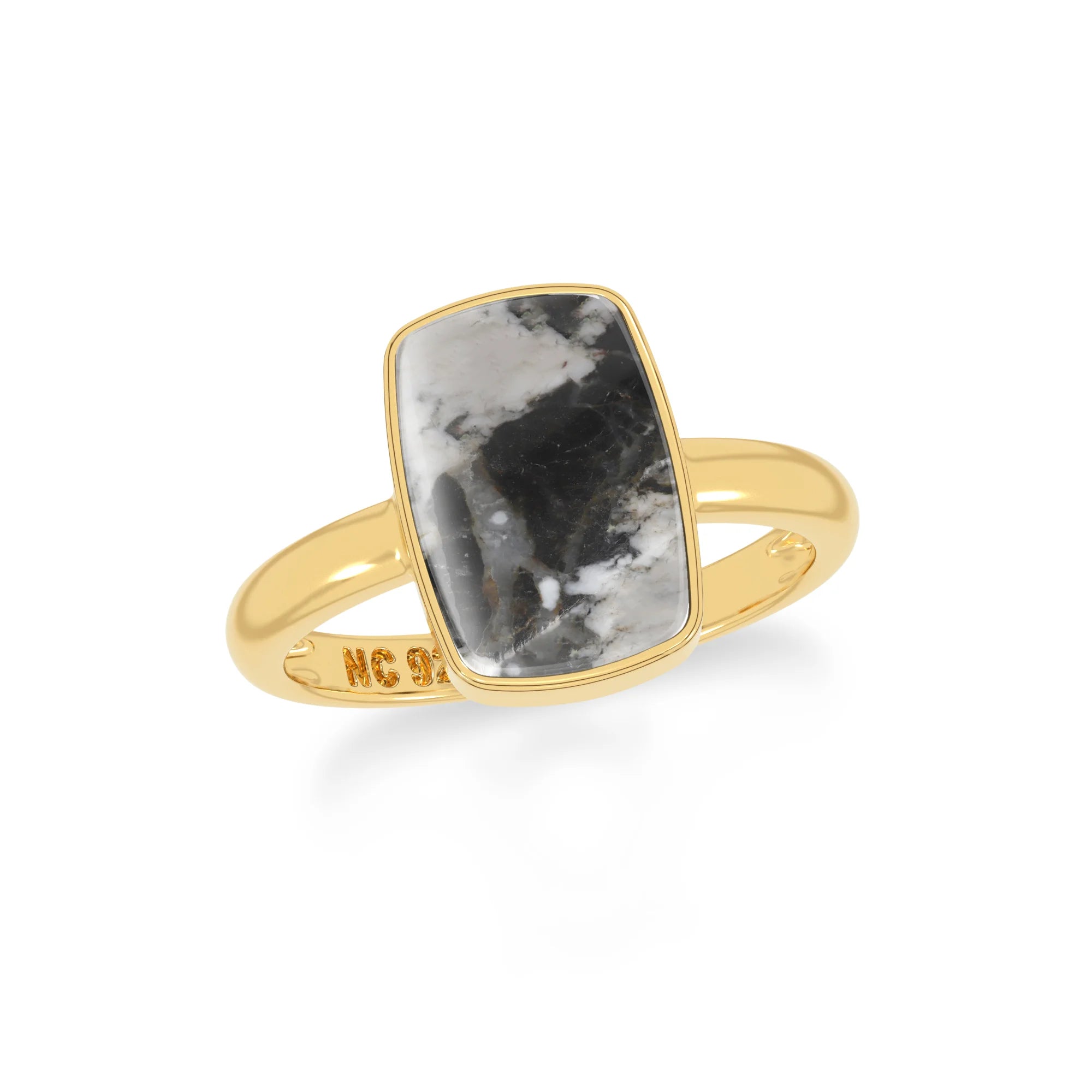 white-buffalo bezel-set ring