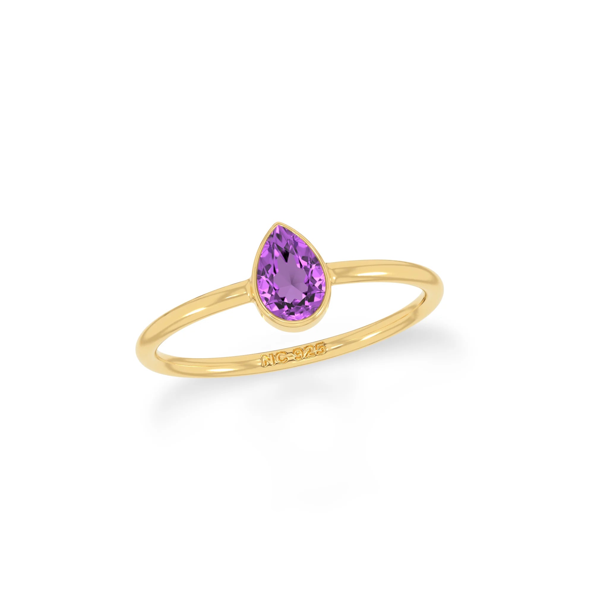 amethyst stackable bezel-set ring