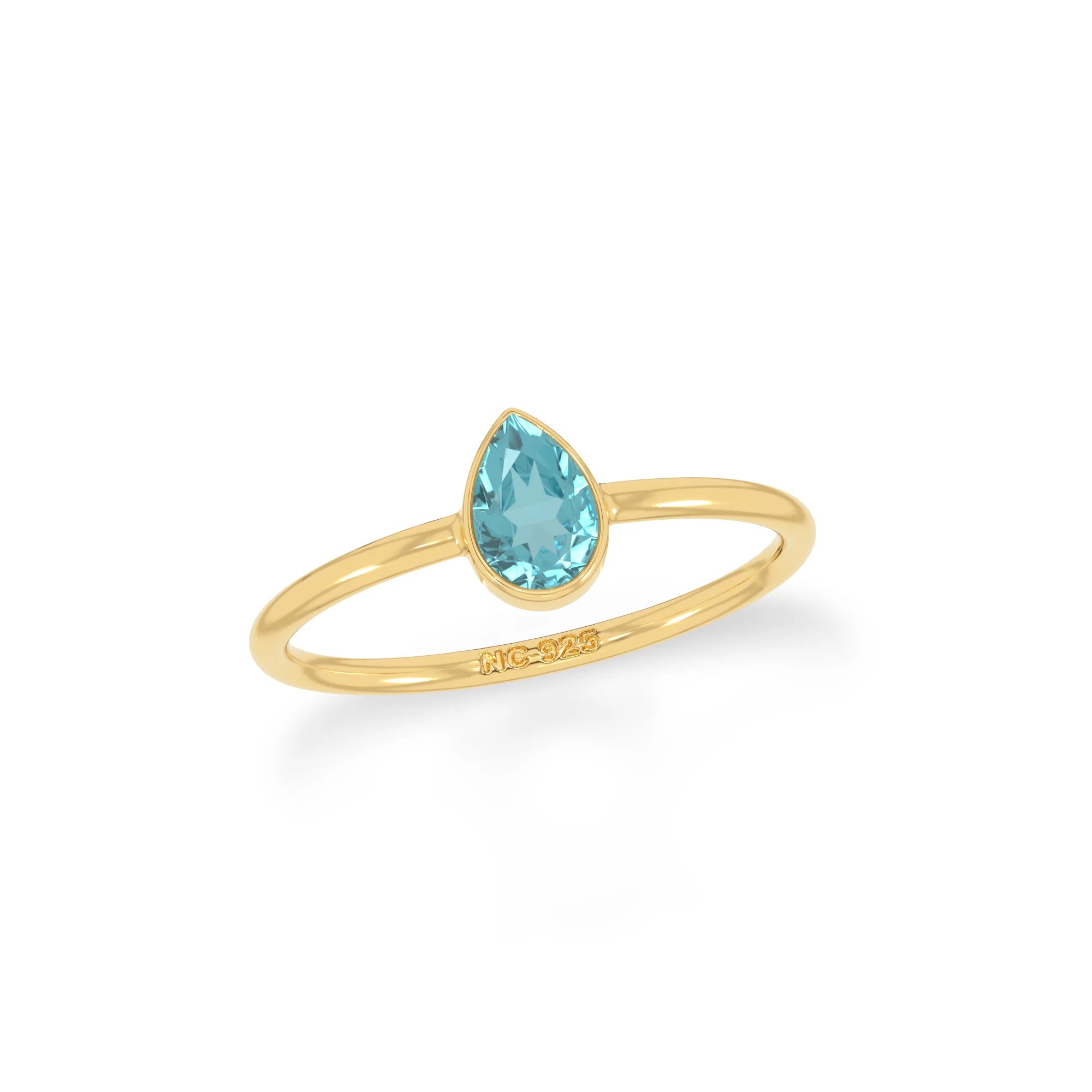 paraiba apatite stackable bezel-set ring